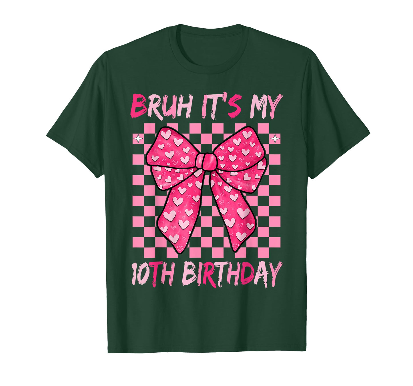 Bruh It's My 10th Birthday Coquette Bow 10 Year Old T-Shirt