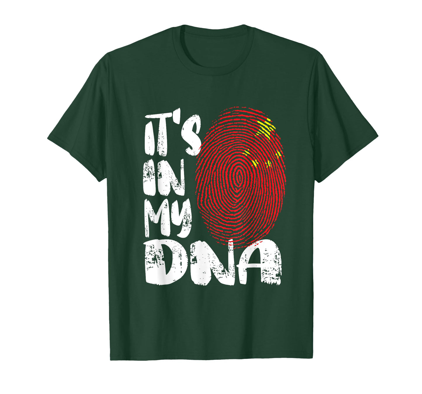 China Flag It's in My Dna Chinese Fingerprint Flag T-Shirt