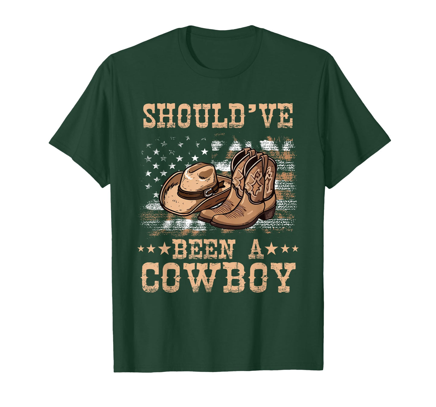 Vintage Should Have Been Cowboy Tee Hat Western Life country T-Shirt