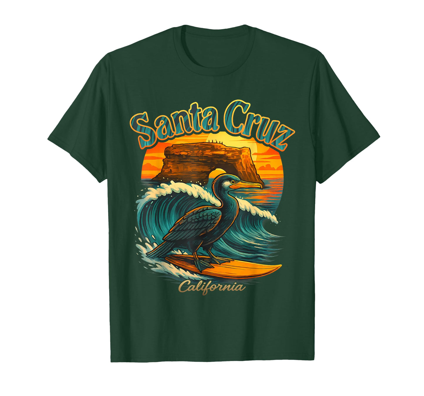 Surfer Surfing 70s 80s Santa Cruz California Retro Vintage T-Shirt