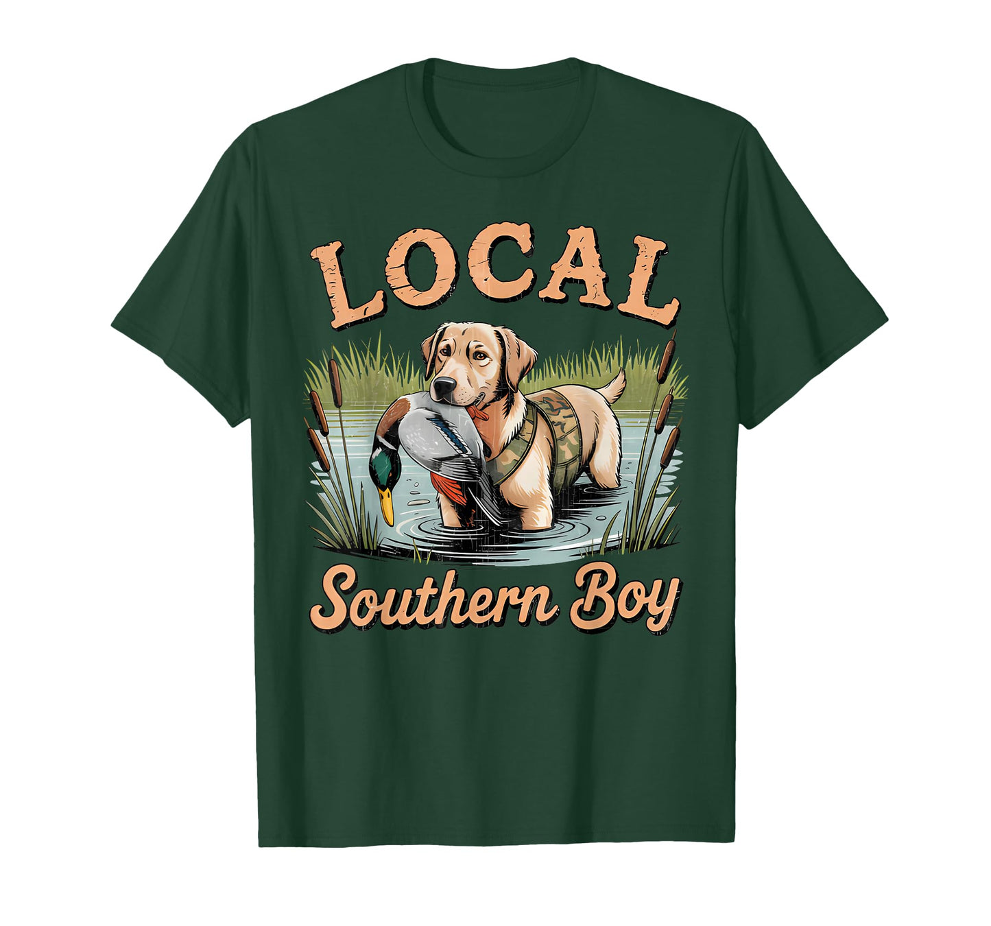 Local Southern Boy Hunting Dog Duck Camouflag for Mens T-Shirt