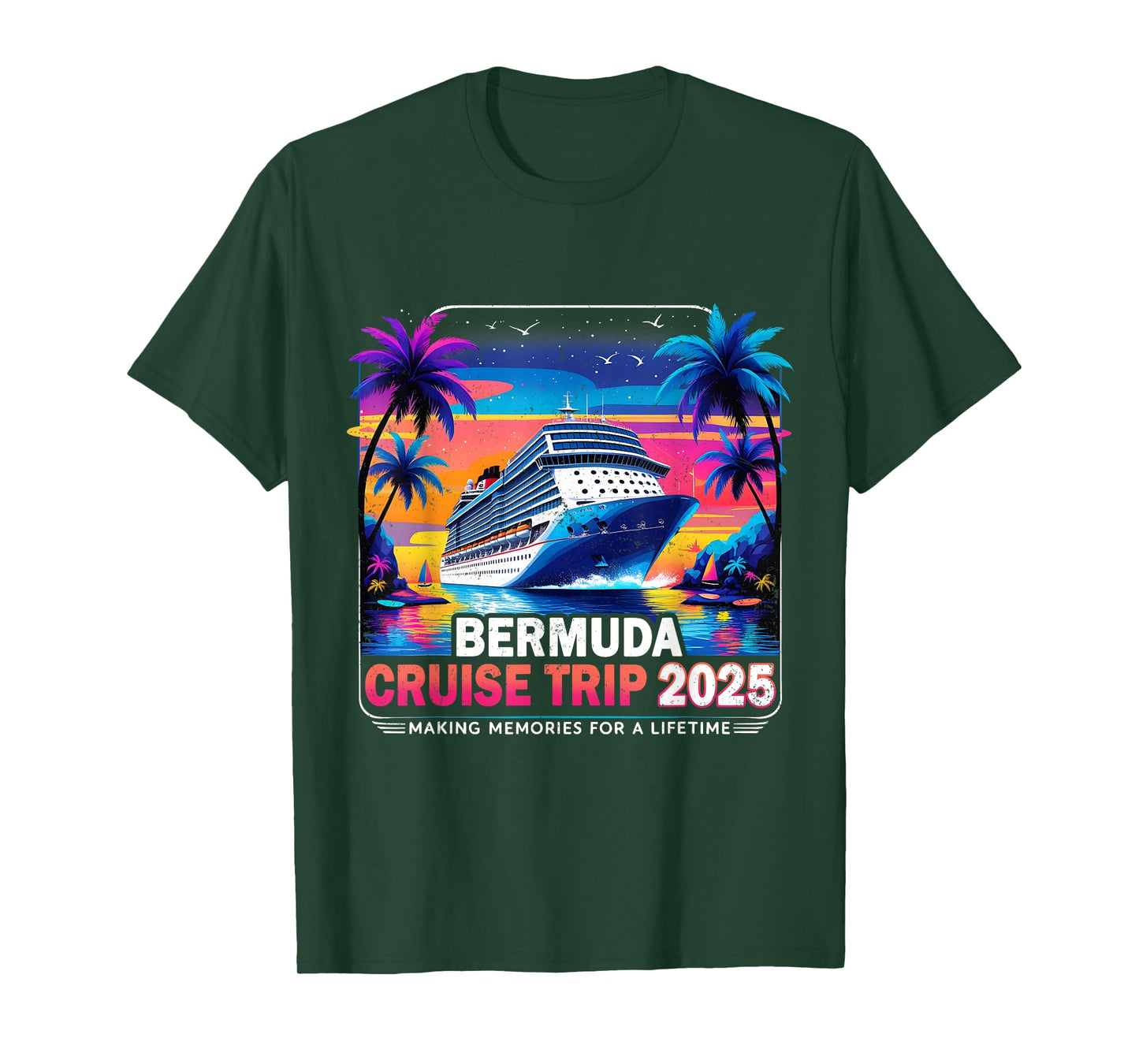 Bermuda Cruise Trip 2025 Sunset Vacation Gift T-Shirt