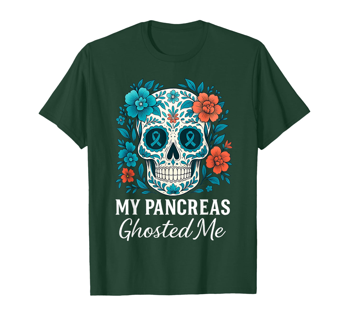 Funny Halloween Diabetes Awareness My Pancreas Ghosted Me T-Shirt