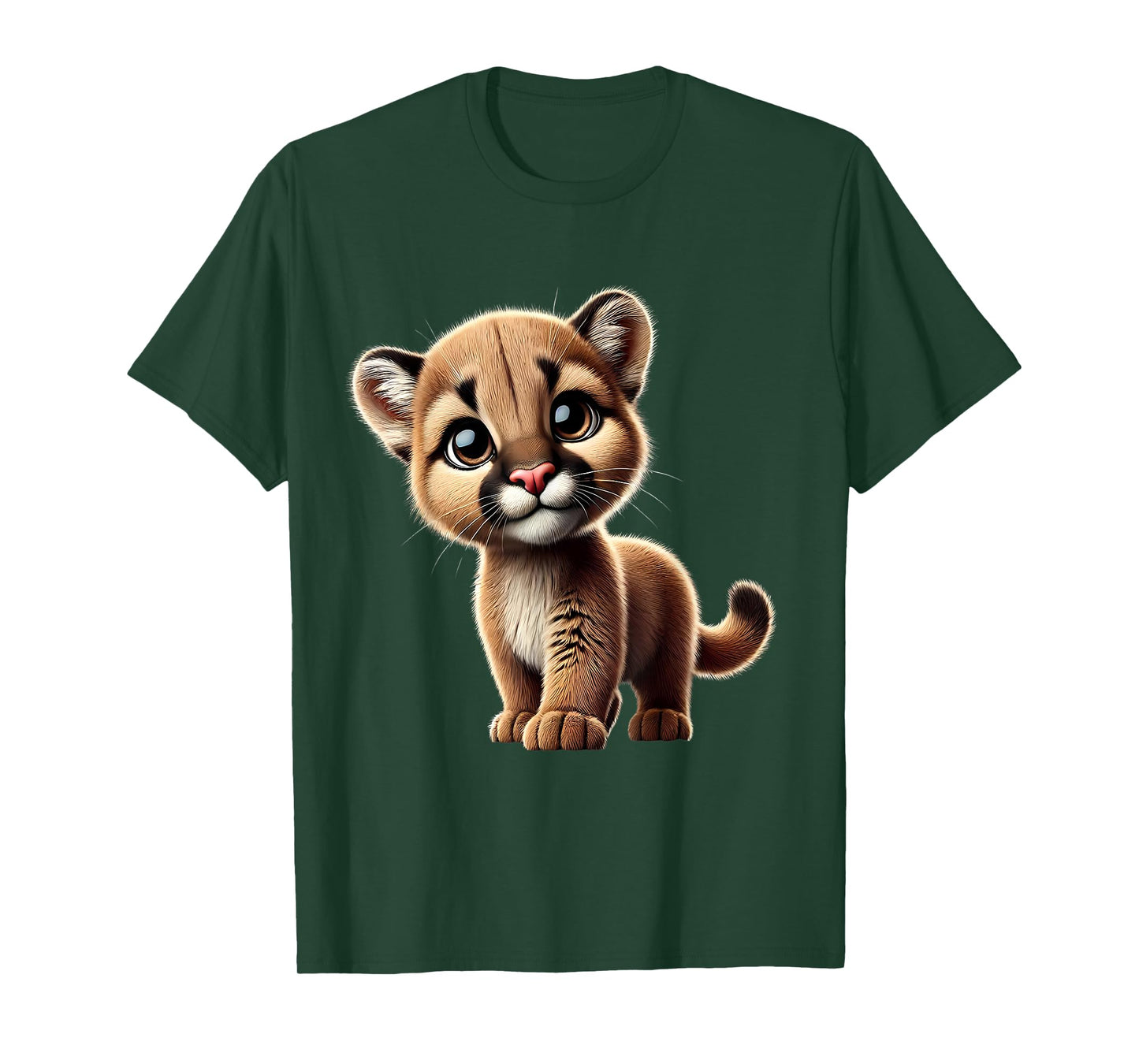 Cute Cougar Cub Adorable Wildlife Art T-Shirt