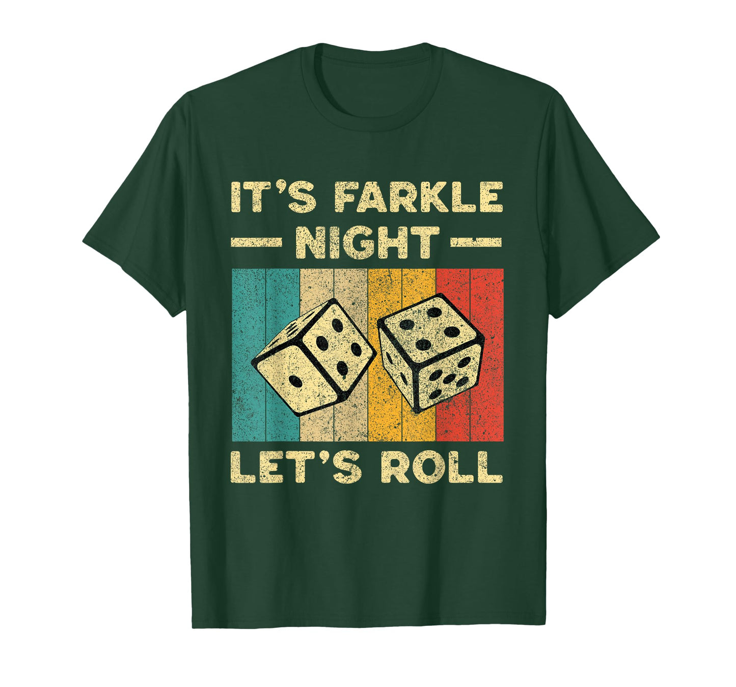 Let's Roll Farkle Night Vintage Farkle Dice Game T-Shirt