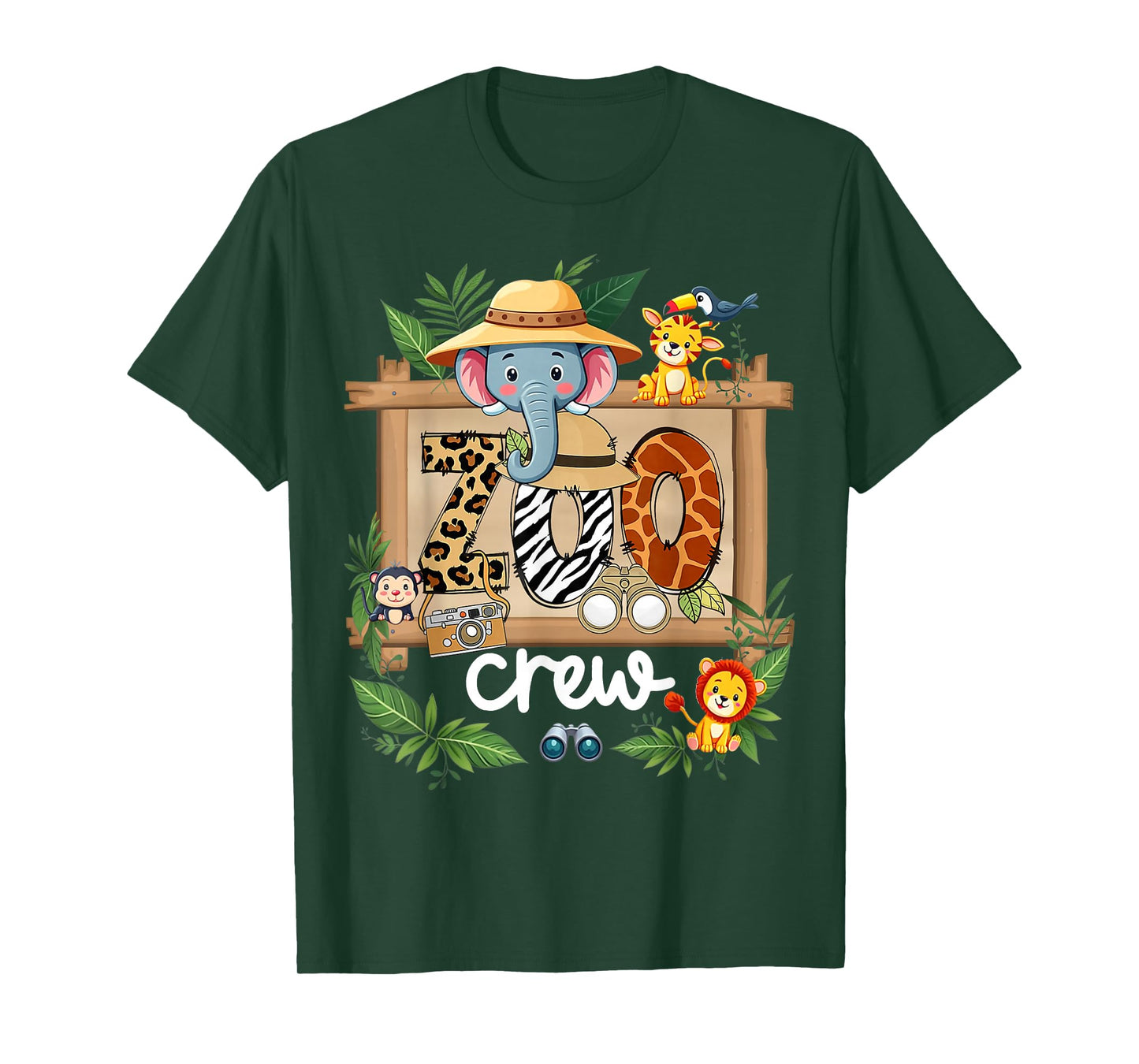 Zoo Crew Safari Wildlife Animal Zoo Keeper Matching Kids T-Shirt