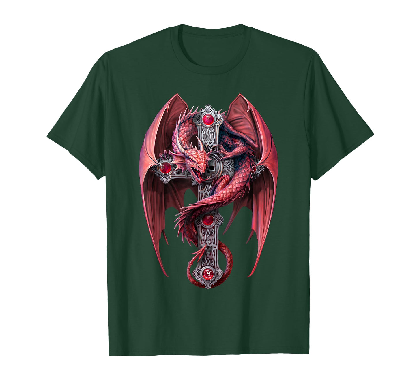 Gothic Guardian Dragon Cross Anne Stokes Collection T-Shirt
