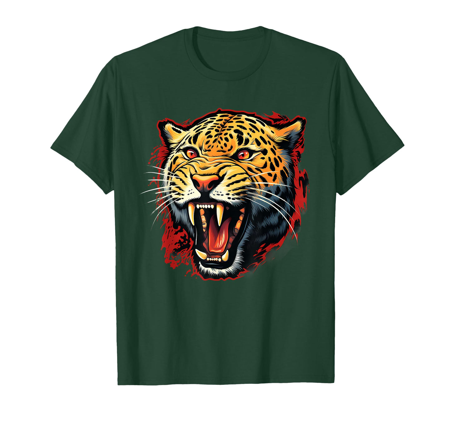 Leopard Safari Artwork Wildlife Animal Art Motif Portrait T-Shirt
