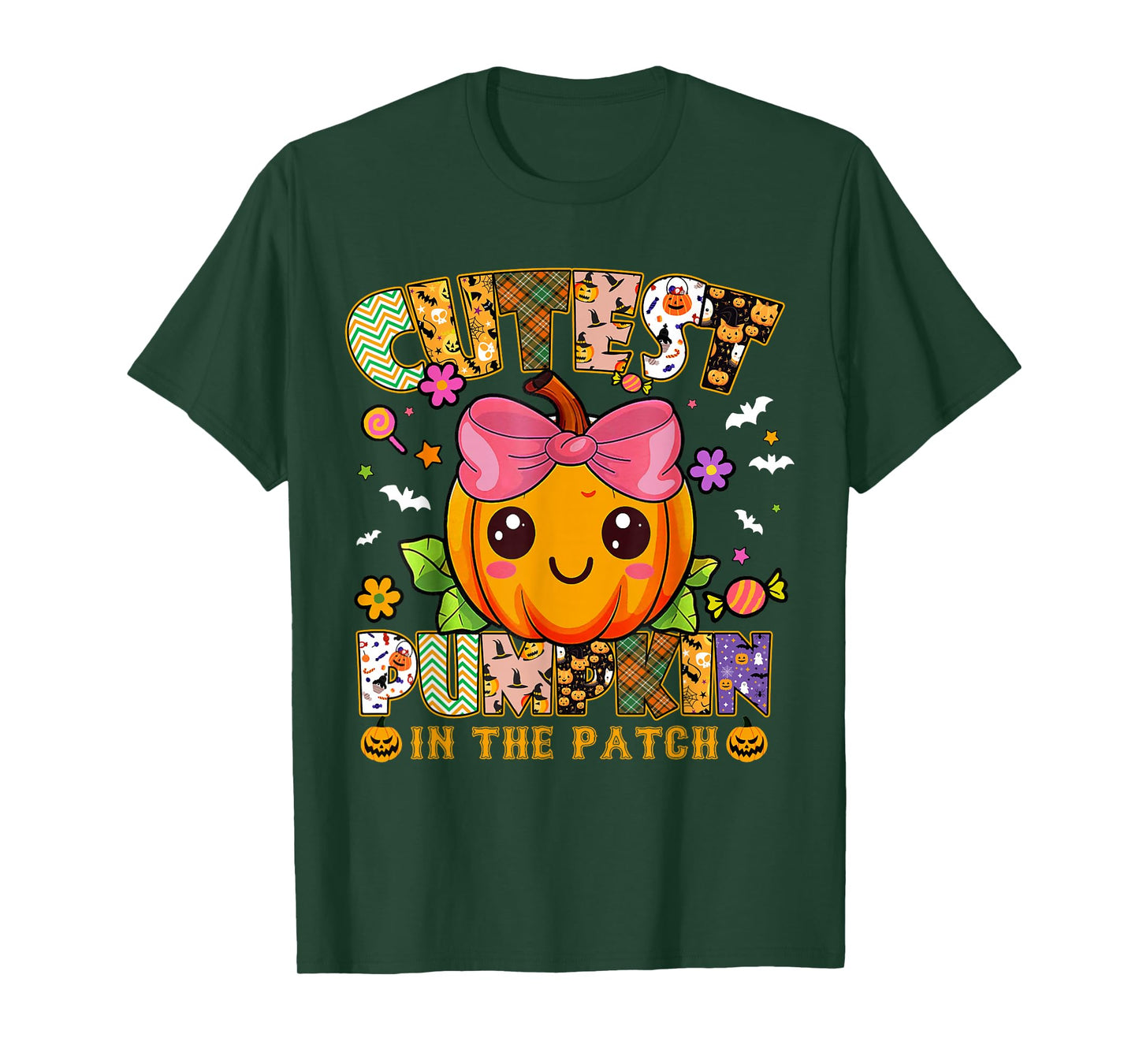 Coquette Cutest Pumpkin in The Patch Halloween Costume Girl T-Shirt