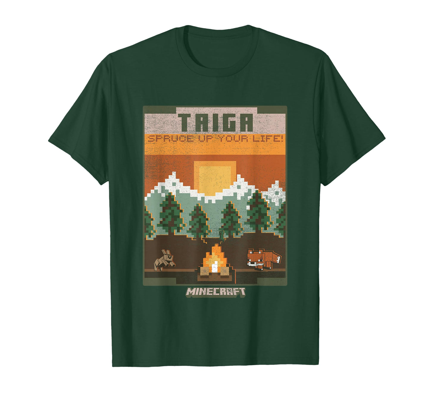 Minecraft Taiga Landscape Spruce Up Your Life Poster Vintage T-Shirt