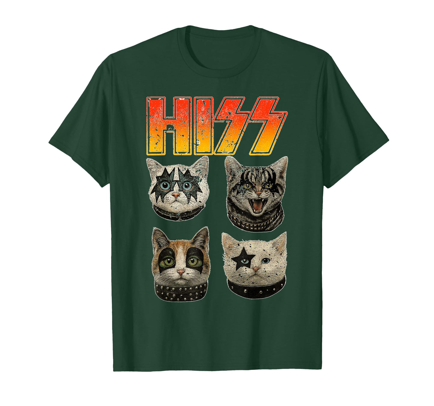 Hiss Cats Rock Kittens Kitty Rocking Music Cat Lovers T-Shirt