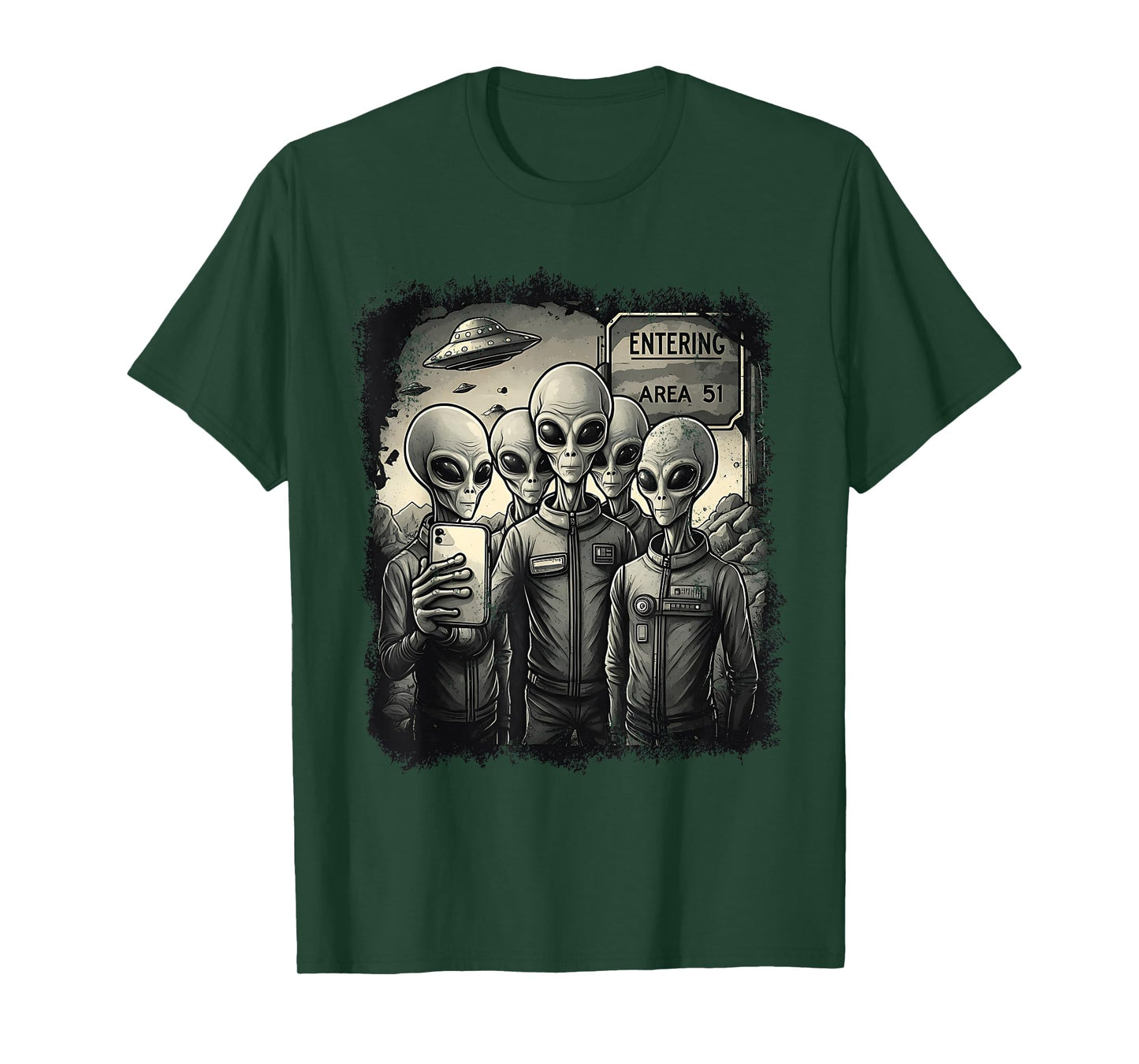 Funny Aliens Selfie Area 51 Space Suit UFO UAP Conspiracy T-Shirt
