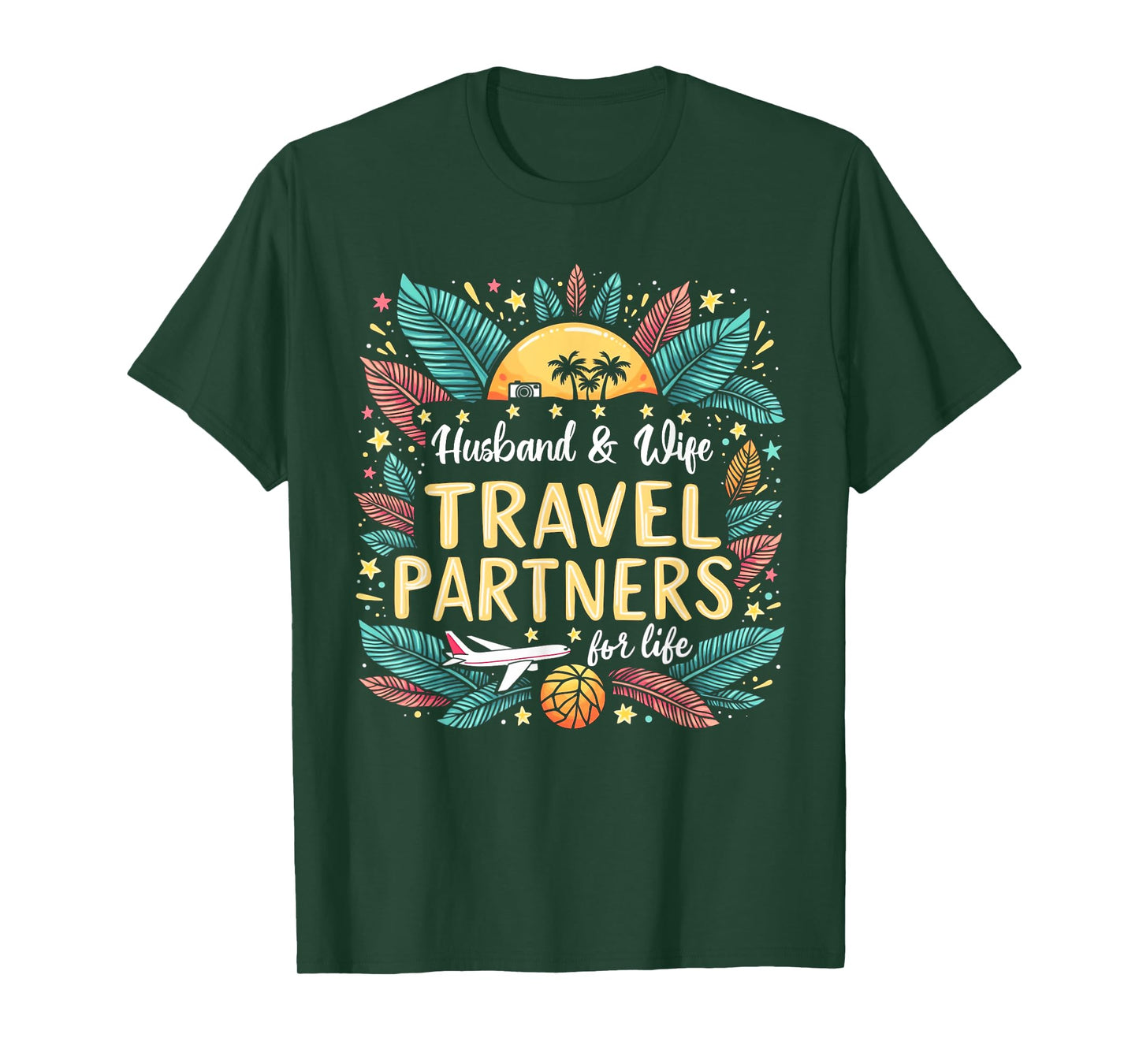 Husband And Wife Travel Partners For Life Summer Vacation T-Shirt