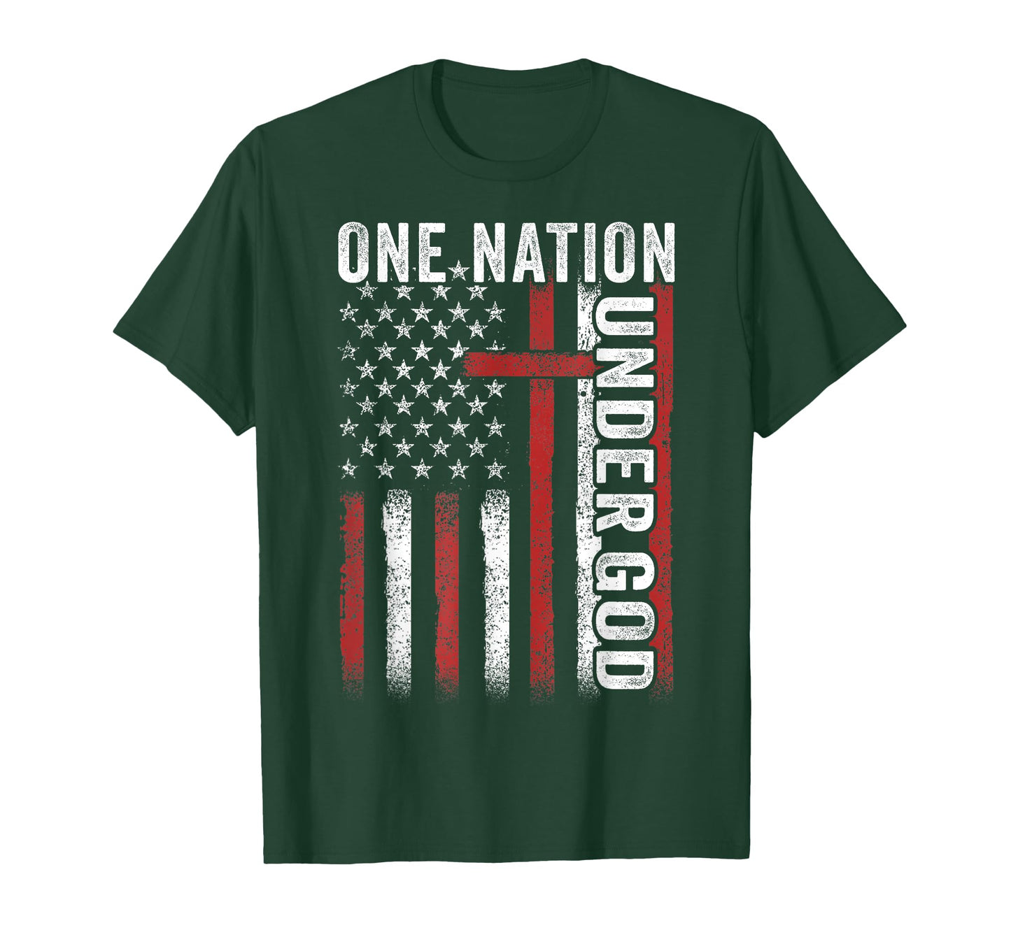 One Nation Under God Flag 4th Of July Patriotic Christian T-Shirt for Women Kids Men