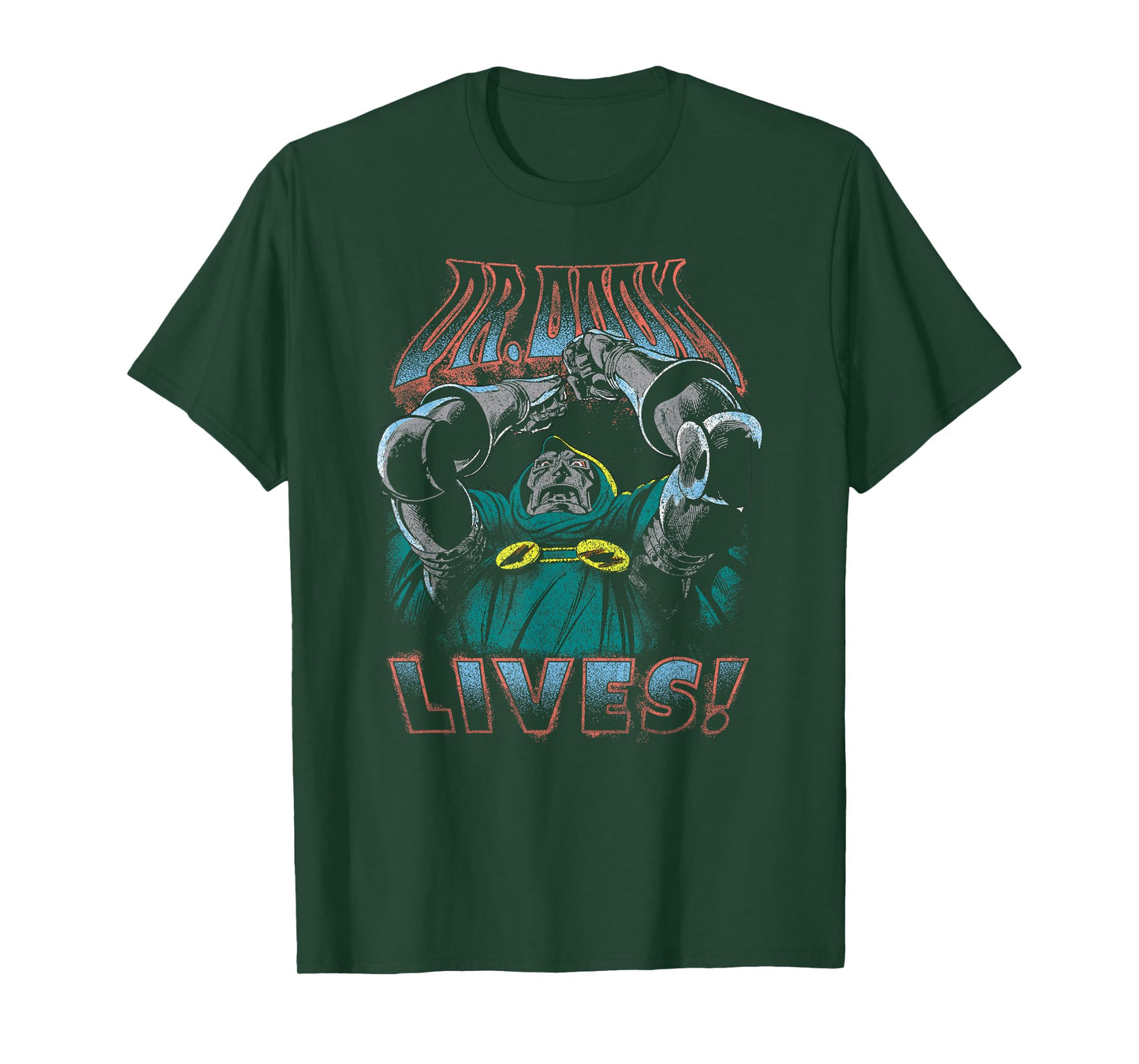 Marvel Comics Retro Classic Dr. Doom Lives Distressed Poster T-Shirt