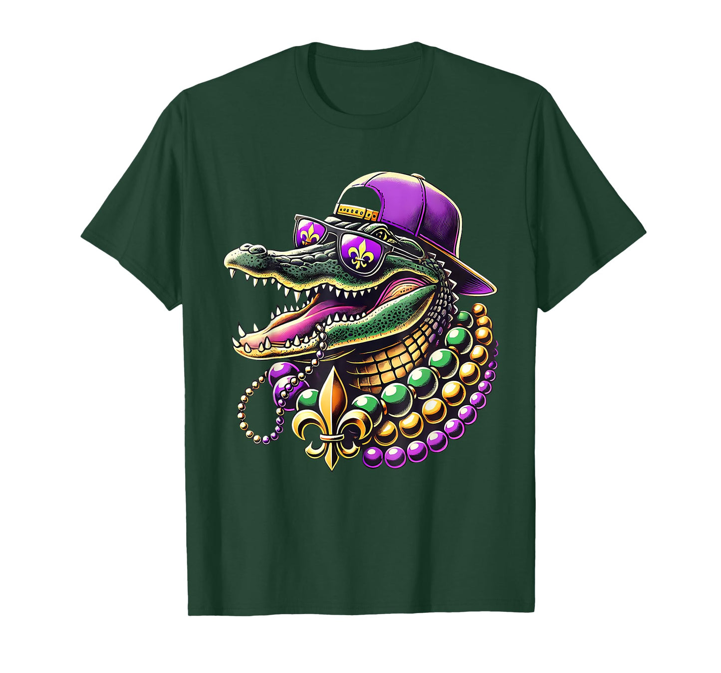 Mardigator Mardi Gras Alligator Funny Men Women Mardi Gras T-Shirt