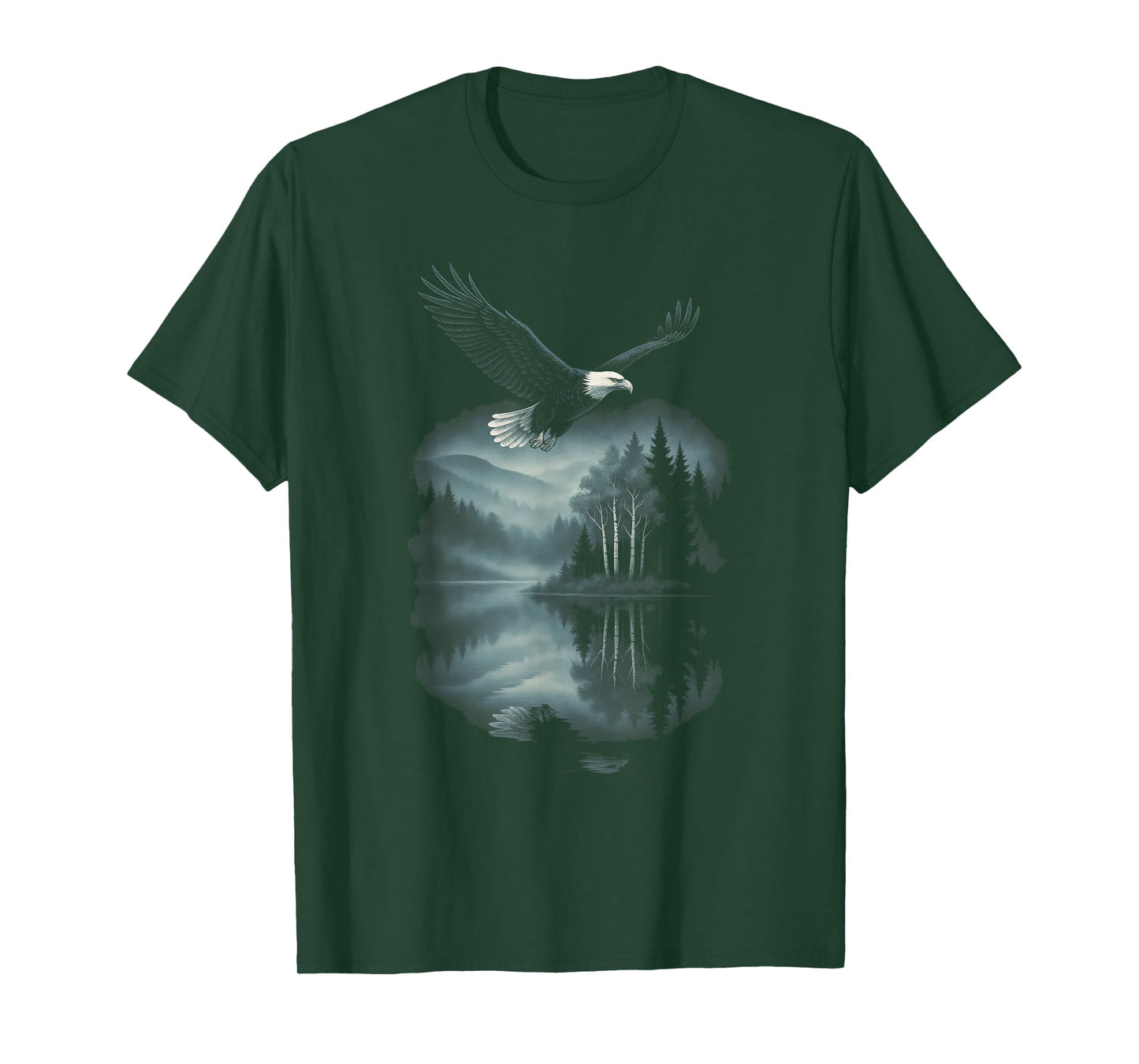 Eagle - Retro Wildlife Nature Scene Forest T-Shirt