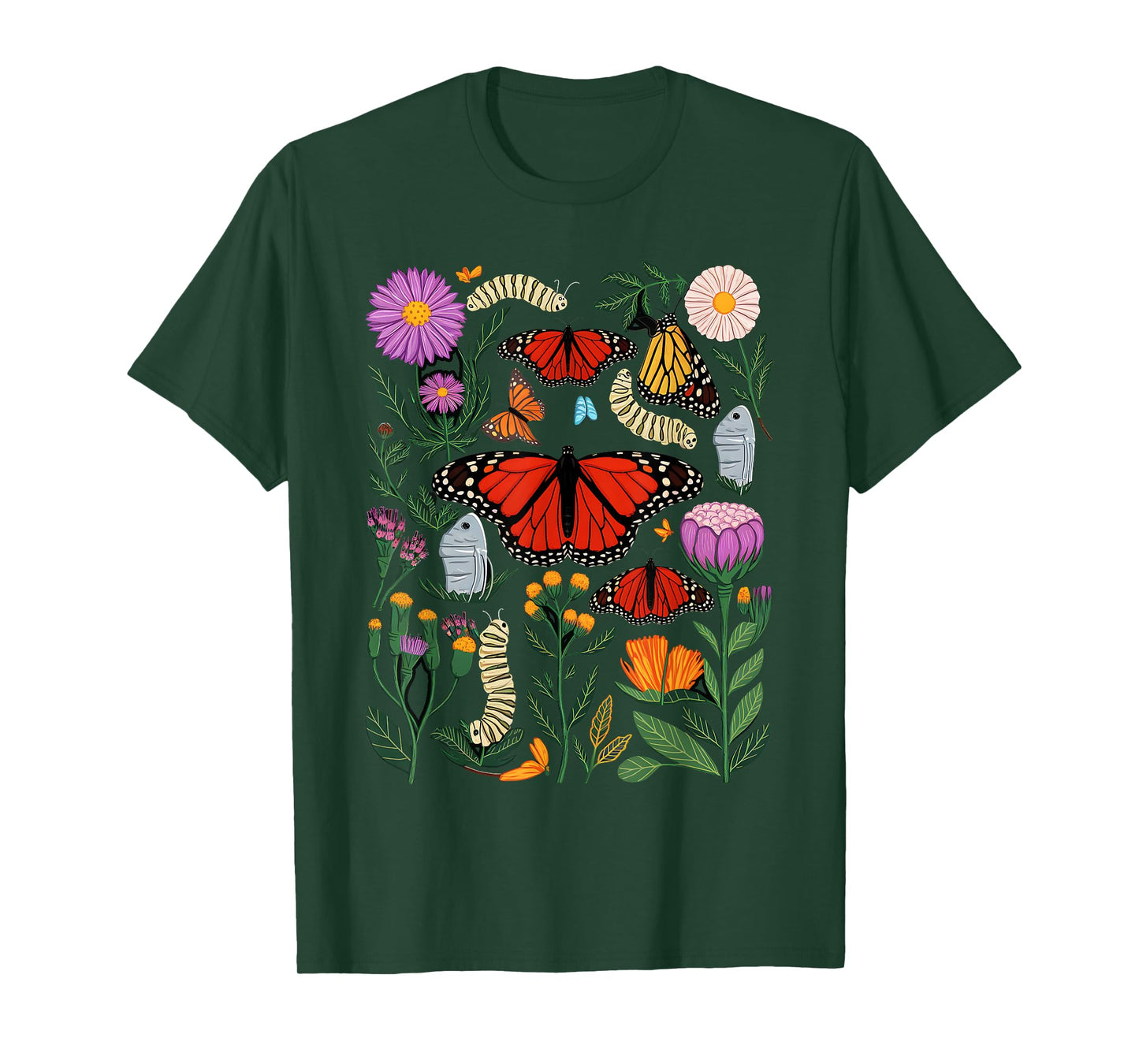 Monarch Butterfly Lover Life Cycle Metamorphosis Caterpillar T-Shirt