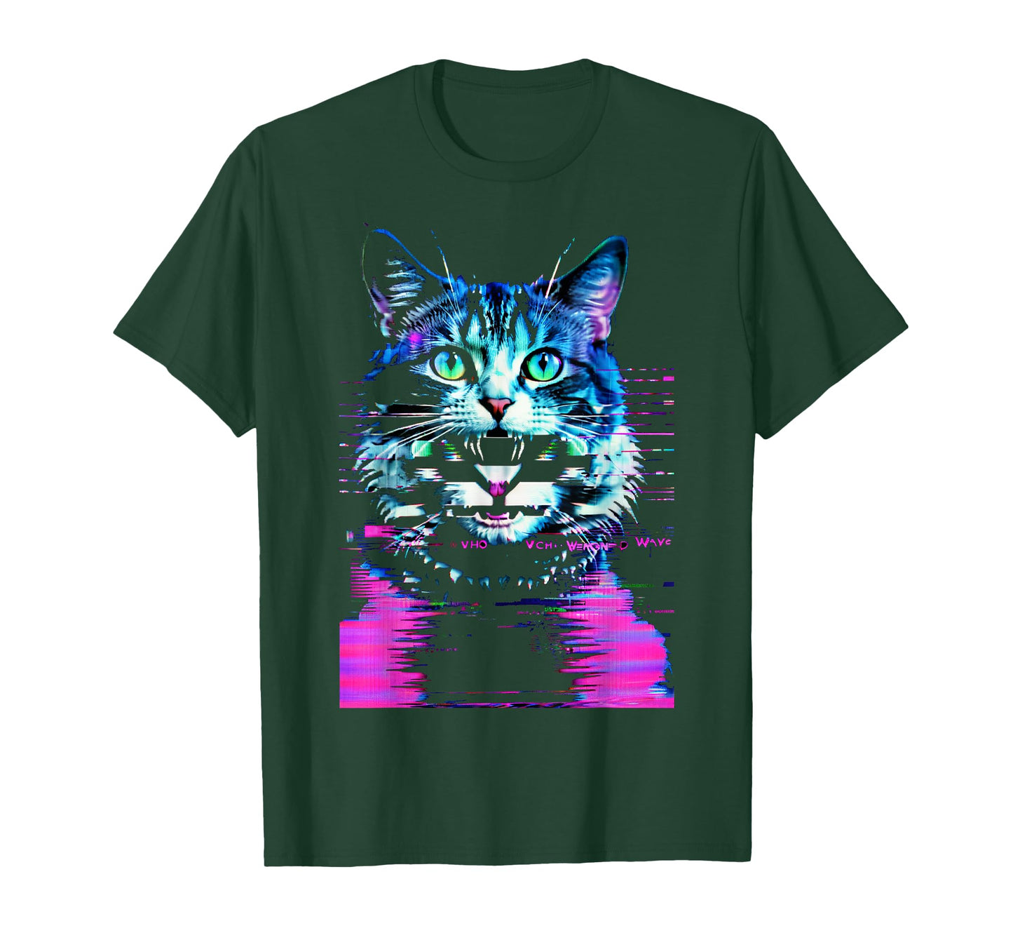 Weirdcore Cat Glitch Trippy Vaporwave Alt Harajuku Punk Men Women T-Shirt