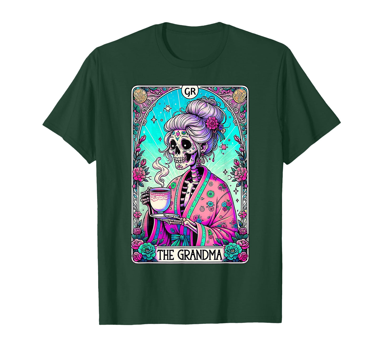 The Grandma Tarot Card Skeleton Mothers Day Witch Mom Skull T-Shirt