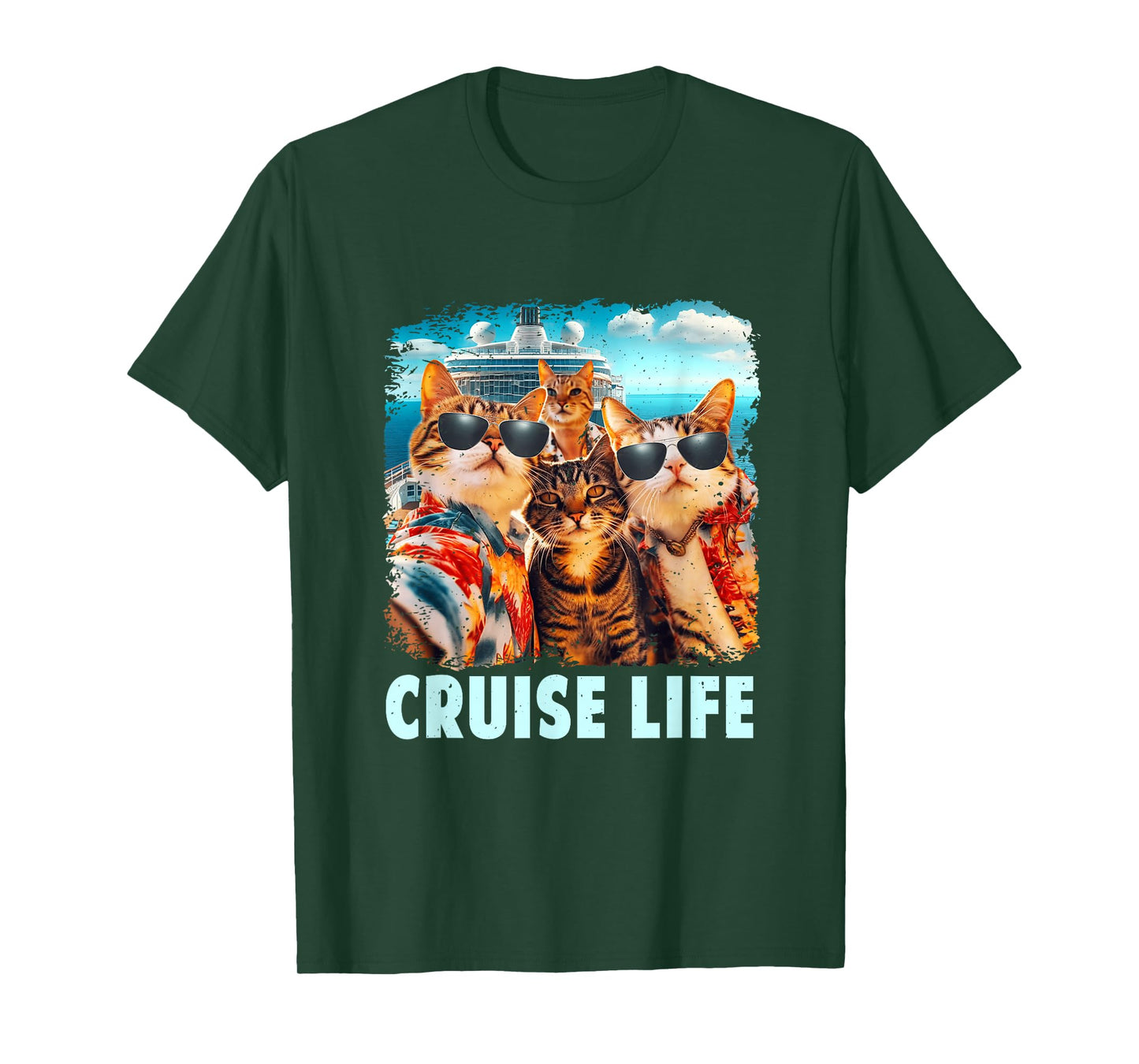Selfie Cat Fun Cruise Buddies Ship Vacation Friends Family T-Shirt
