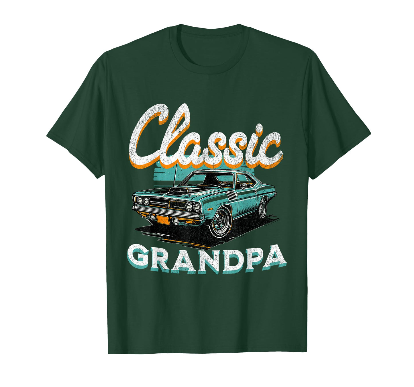 Vintage Funny Grandpa Classic Car Graphic Father's Day T-Shirt