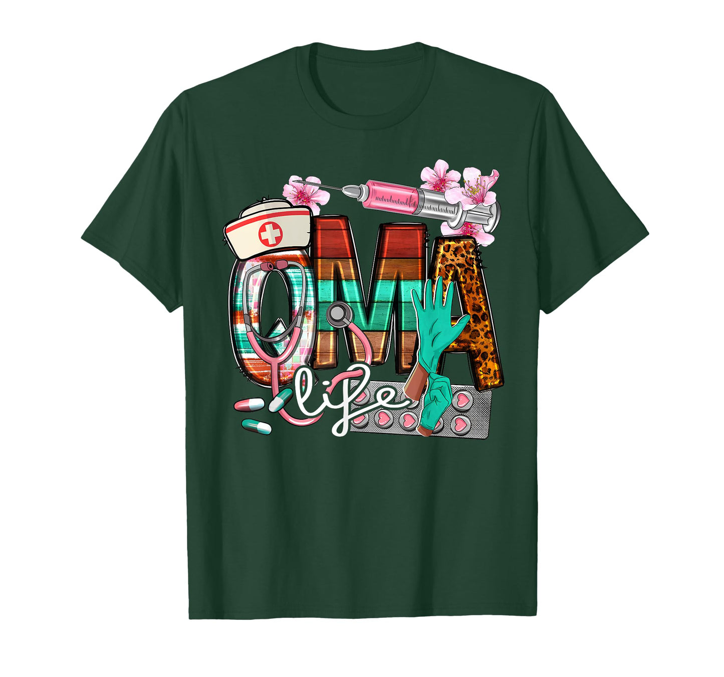 Qma Life Leopard Funny Qualified Medication Aide Nurse Day T-Shirt