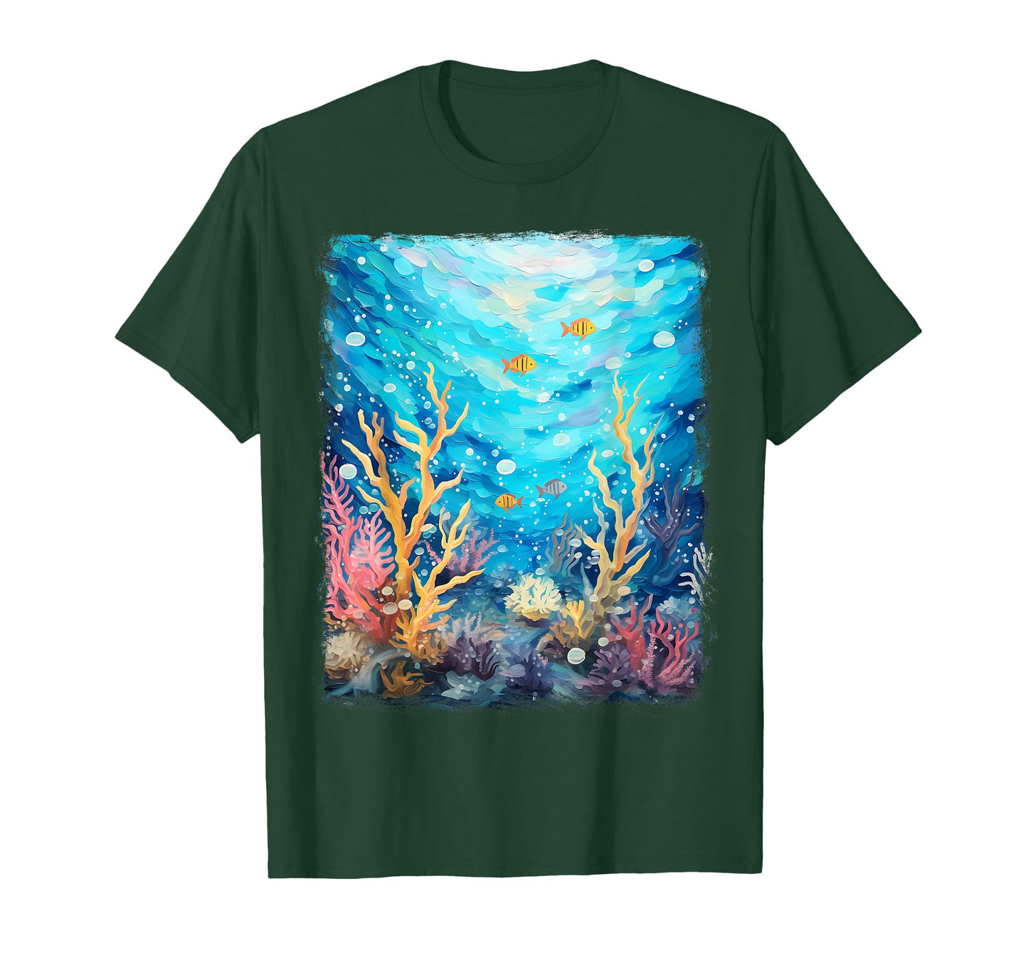 Coral Reef Sea Ocean Starry Night Painting T-Shirt