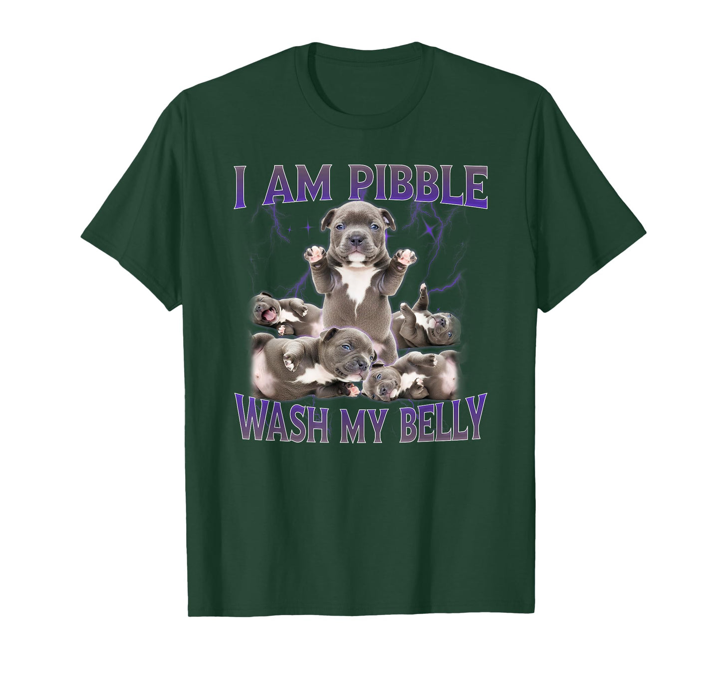 Funny I am Pibble Dog Puppy Wash Clean My Belly Meme T-Shirt