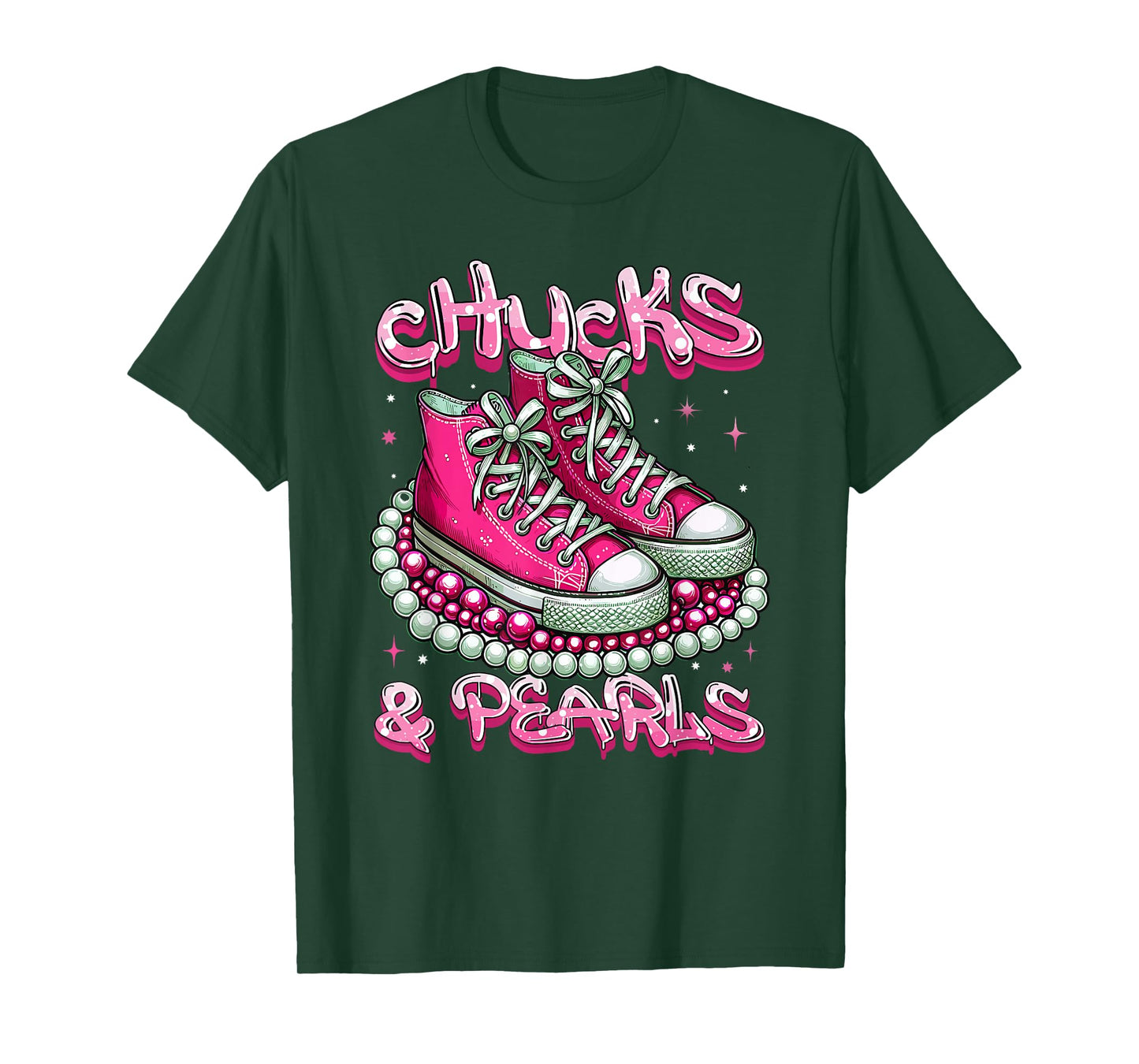 Pink Chucks And Pearls Women T-Shirt