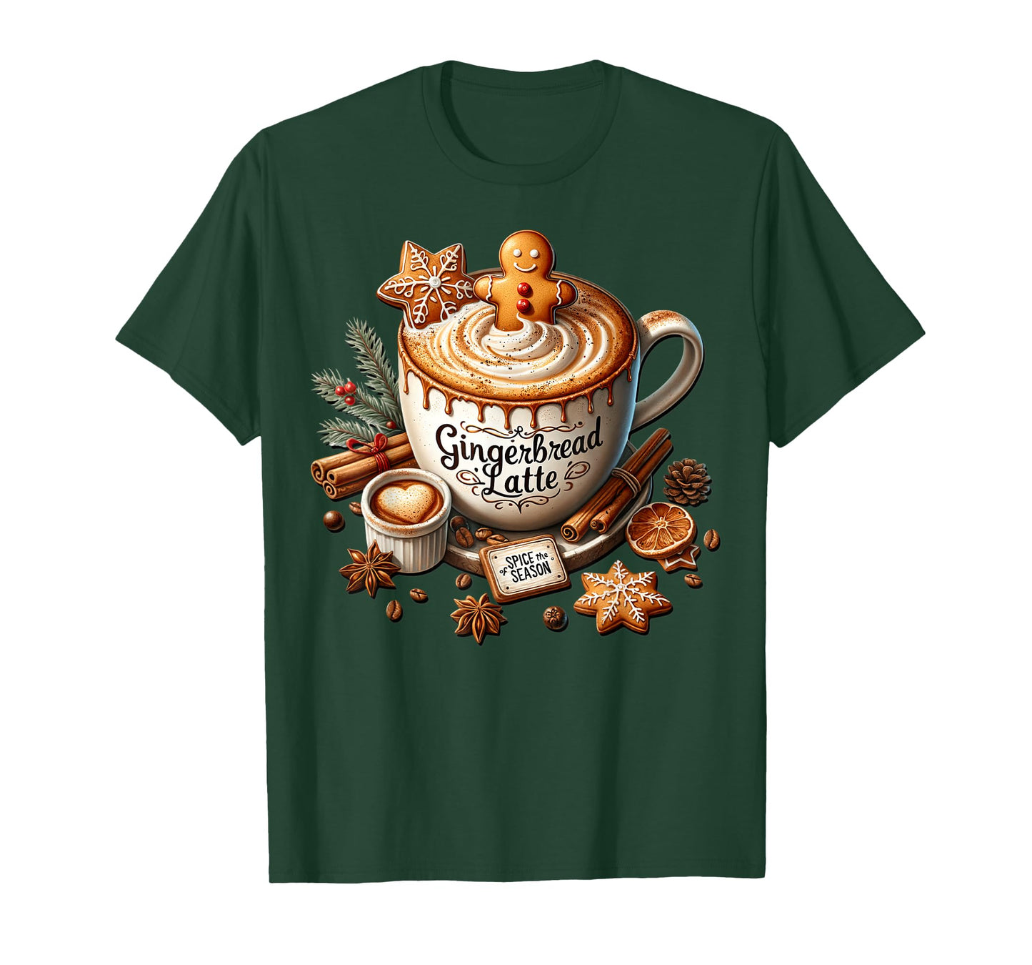 Gingerbread Latte Graphic for Women Christmas Coffee Mug T-Shirt