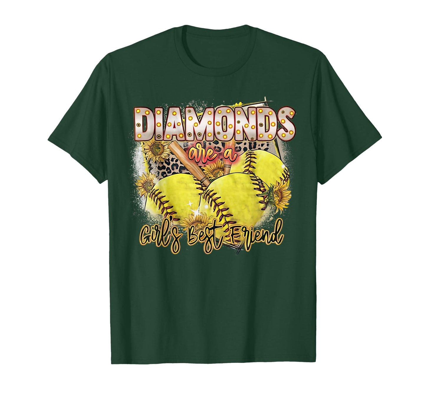Diamonds Are A Girls Best Friend Baseball Softball Moms T-Shirt