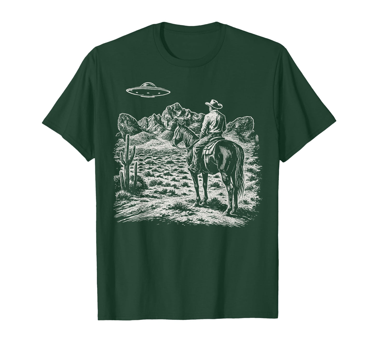 UFO Western Country Vintage Cowboy T-Shirt