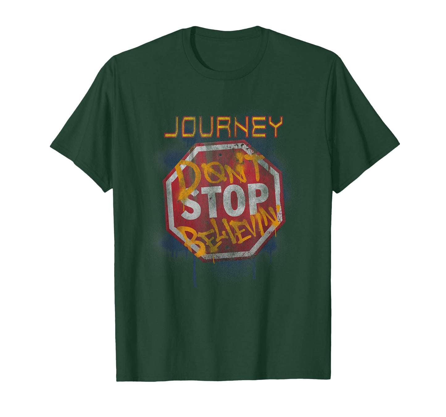 Journey Don't Stop Believin' Graffiti Stop Sign T-Shirt