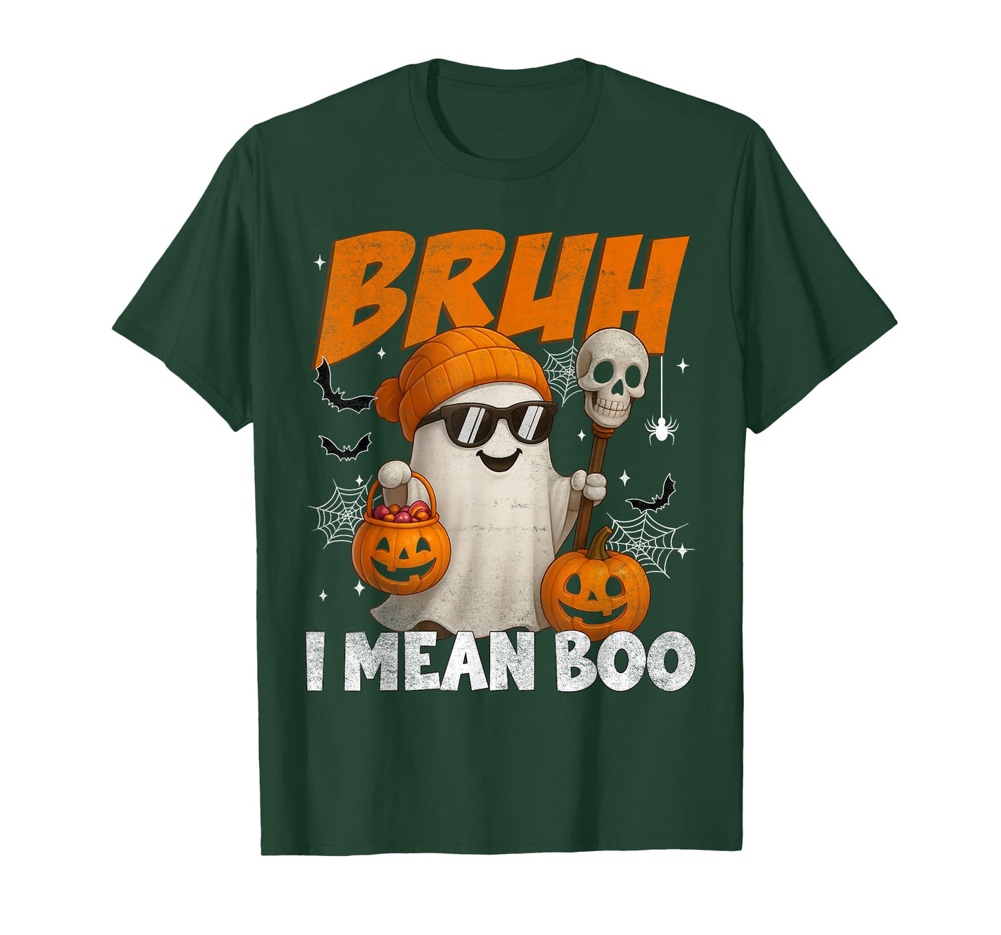 Bruh I Mean Boo Ghost Halloween for Boys Toddlers Kids Youth T-Shirt