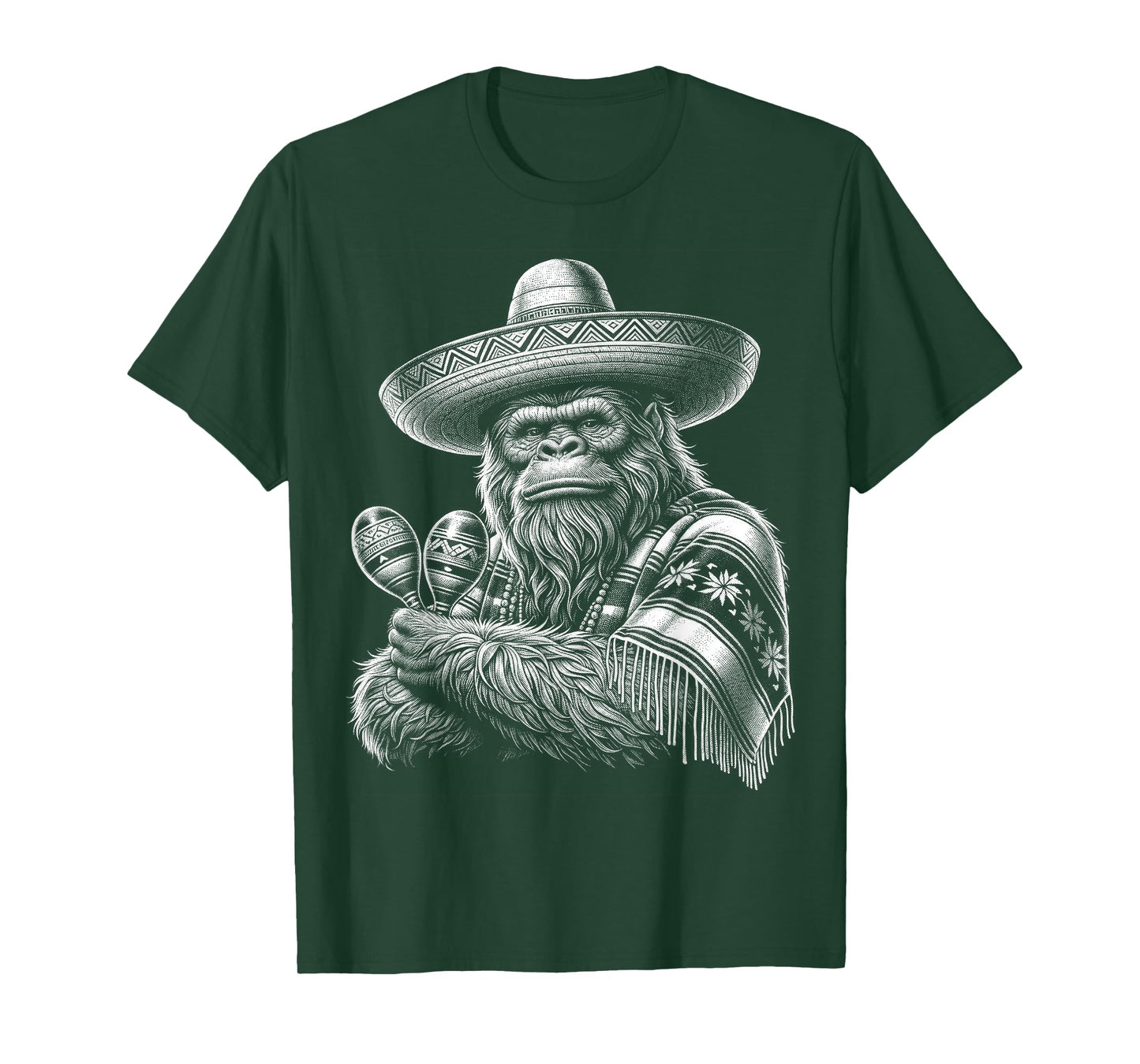 Bigfoot Sasquatch Funny Cryptid Senor Hairyoso Mexican T-Shirt