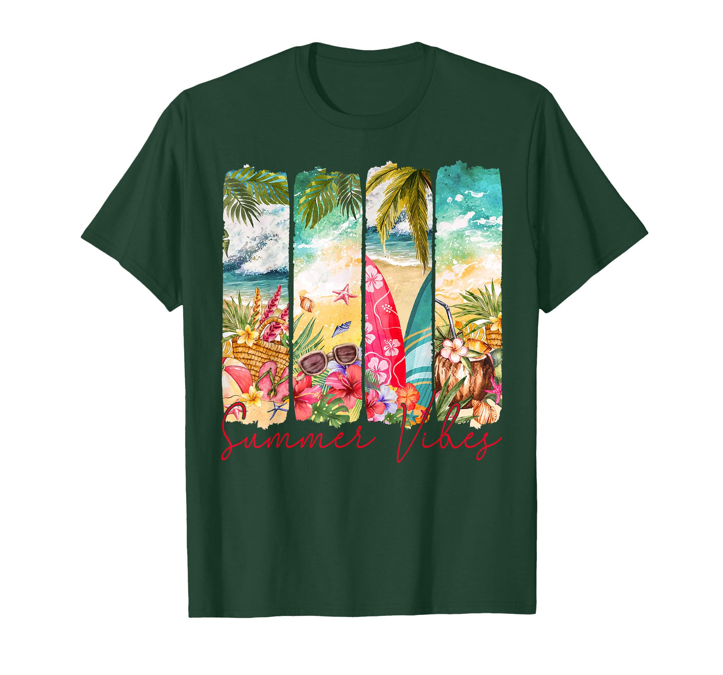 Retro summer vibes beach palm tree summer vacation T-Shirt