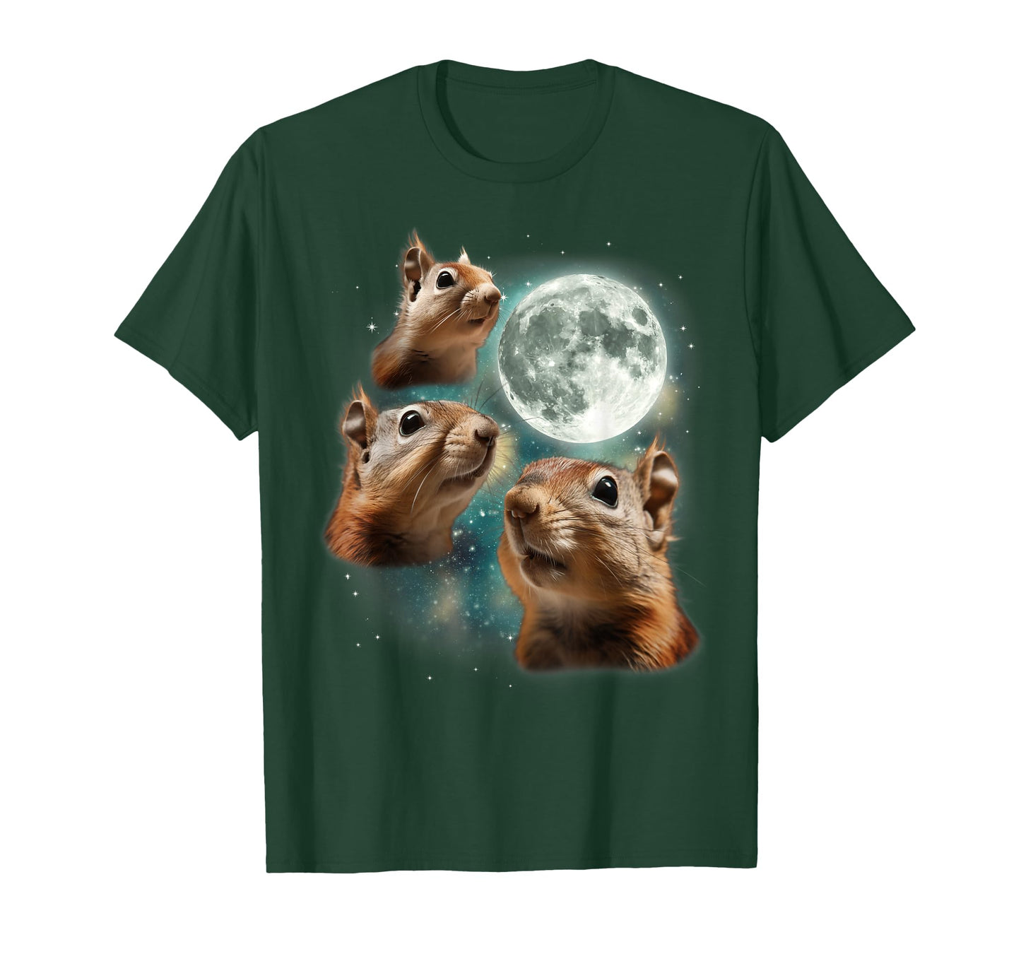 3 Squirrel Moon | Three Howling Nuts Funny Wildlife Squirrel T-Shirt