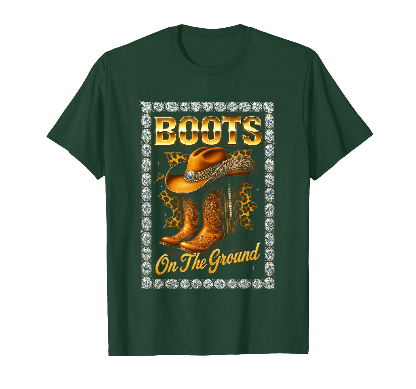 Boots On The Ground Cowboy Western Hat T-Shirt