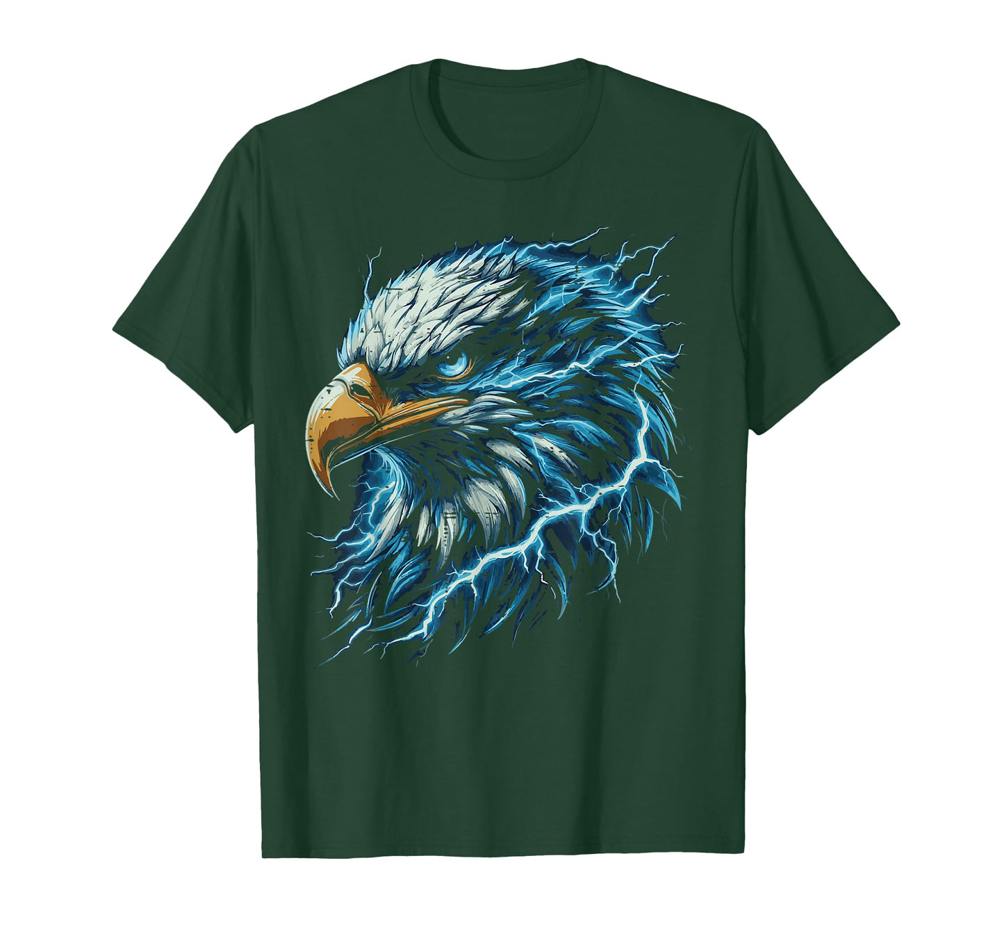 Bald Eagle Head Lightning Wildlife Bird Men Boys Kids Women T-Shirt