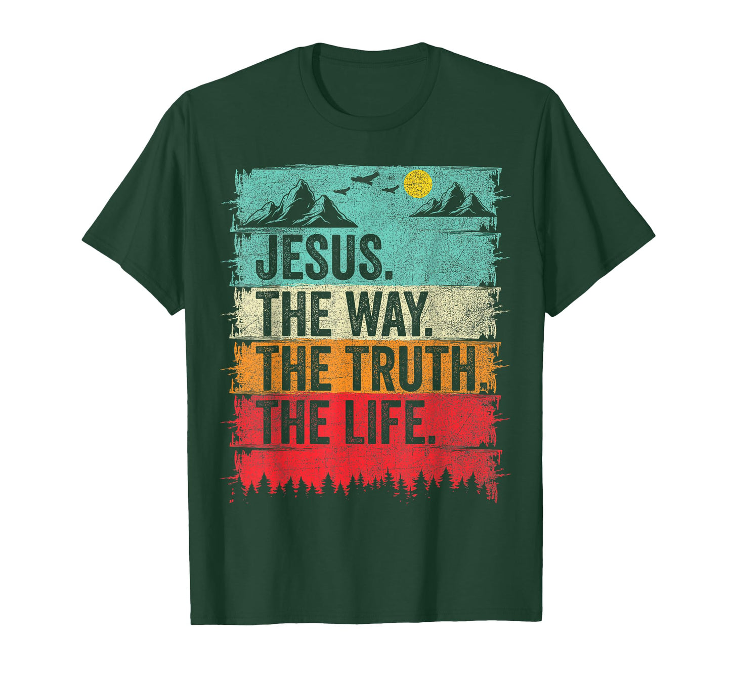 Jesus The Way Truth Life Vintage Christian Religious for Men T-Shirt