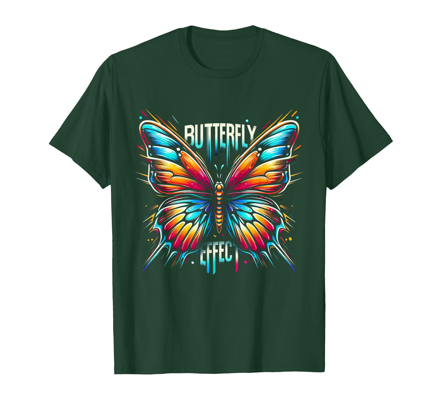 Butterfly Colorful Graffiti Artwork - Nature Meets Street T-Shirt