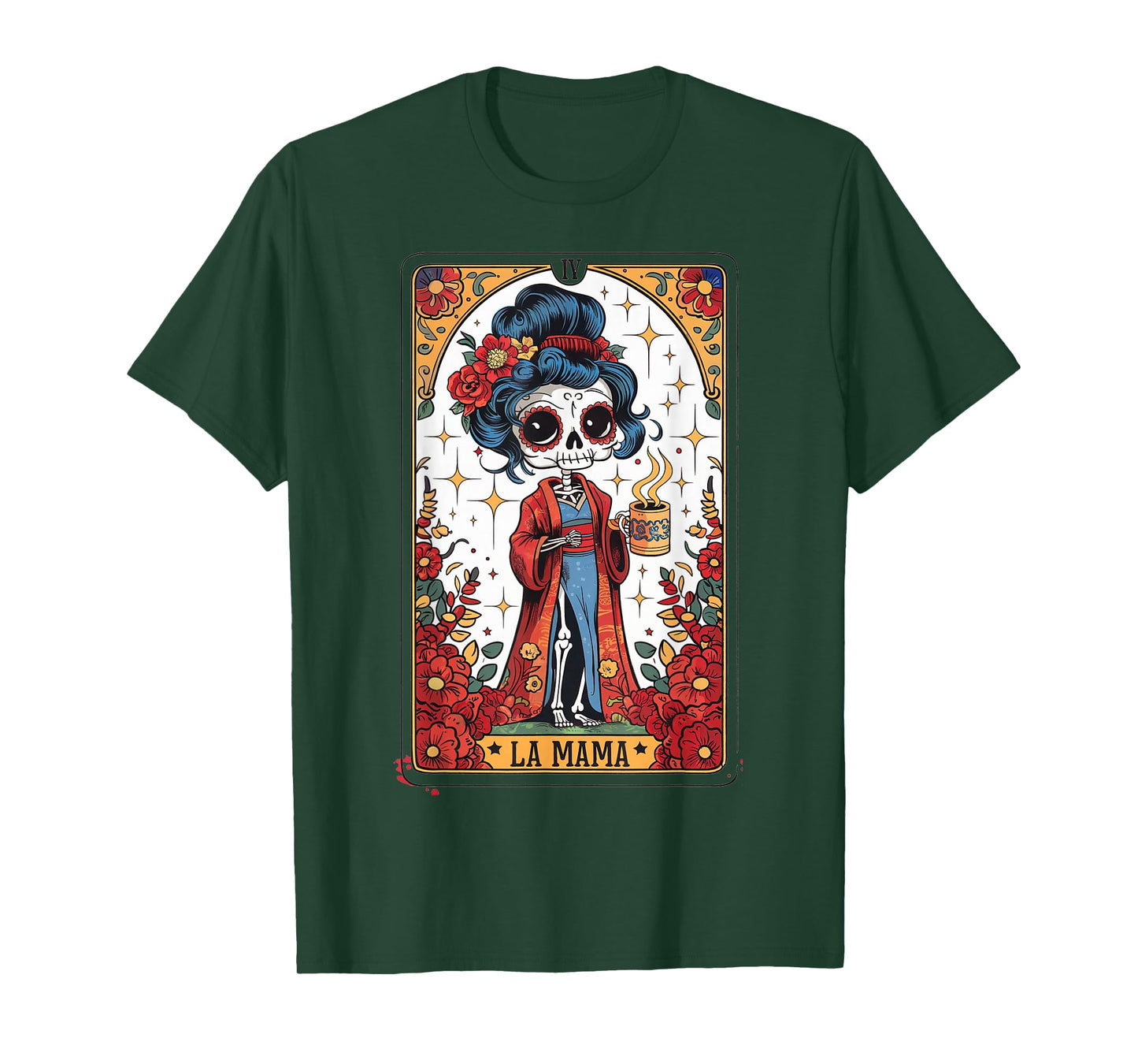 La Mamá Tarot Card Funny Mexican Mom Spanish Skeleton Mama T-Shirt