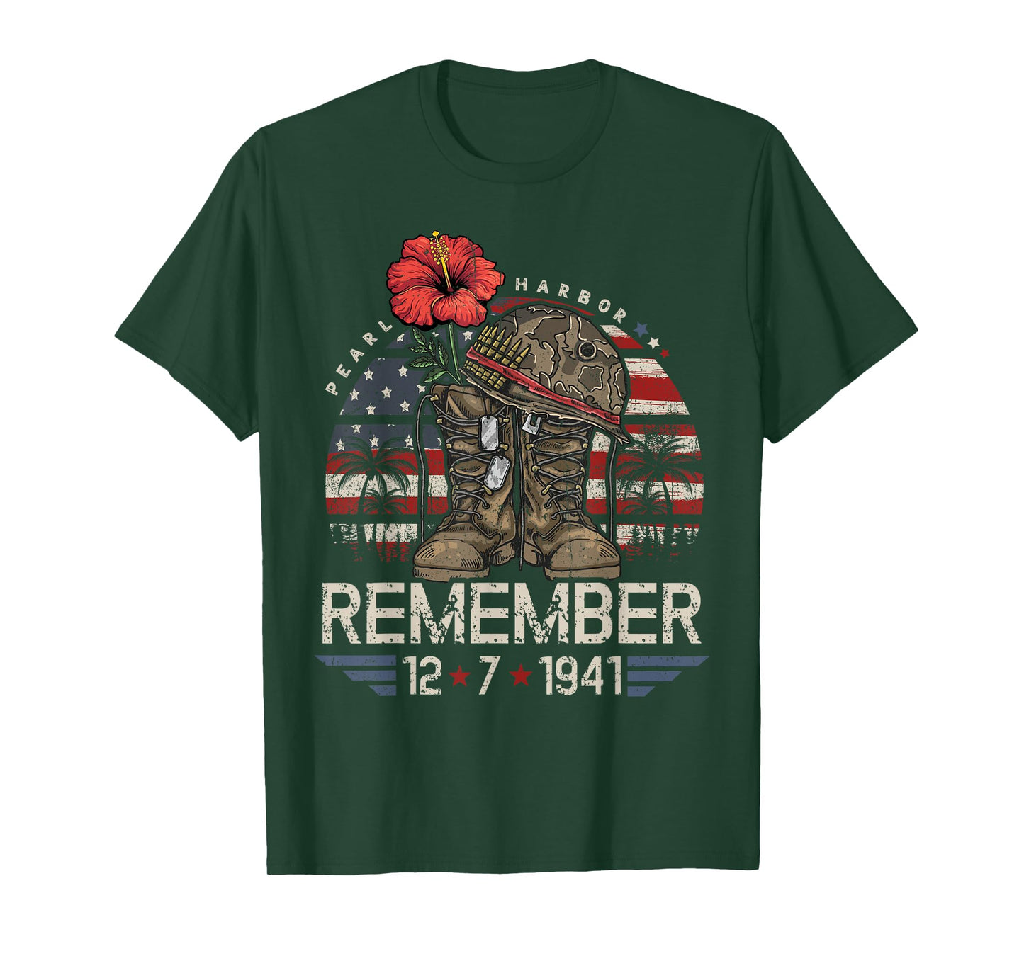 Vintage Hawaii USA Flag Tee, Pearl Harbor Memorial Day Gift T-Shirt