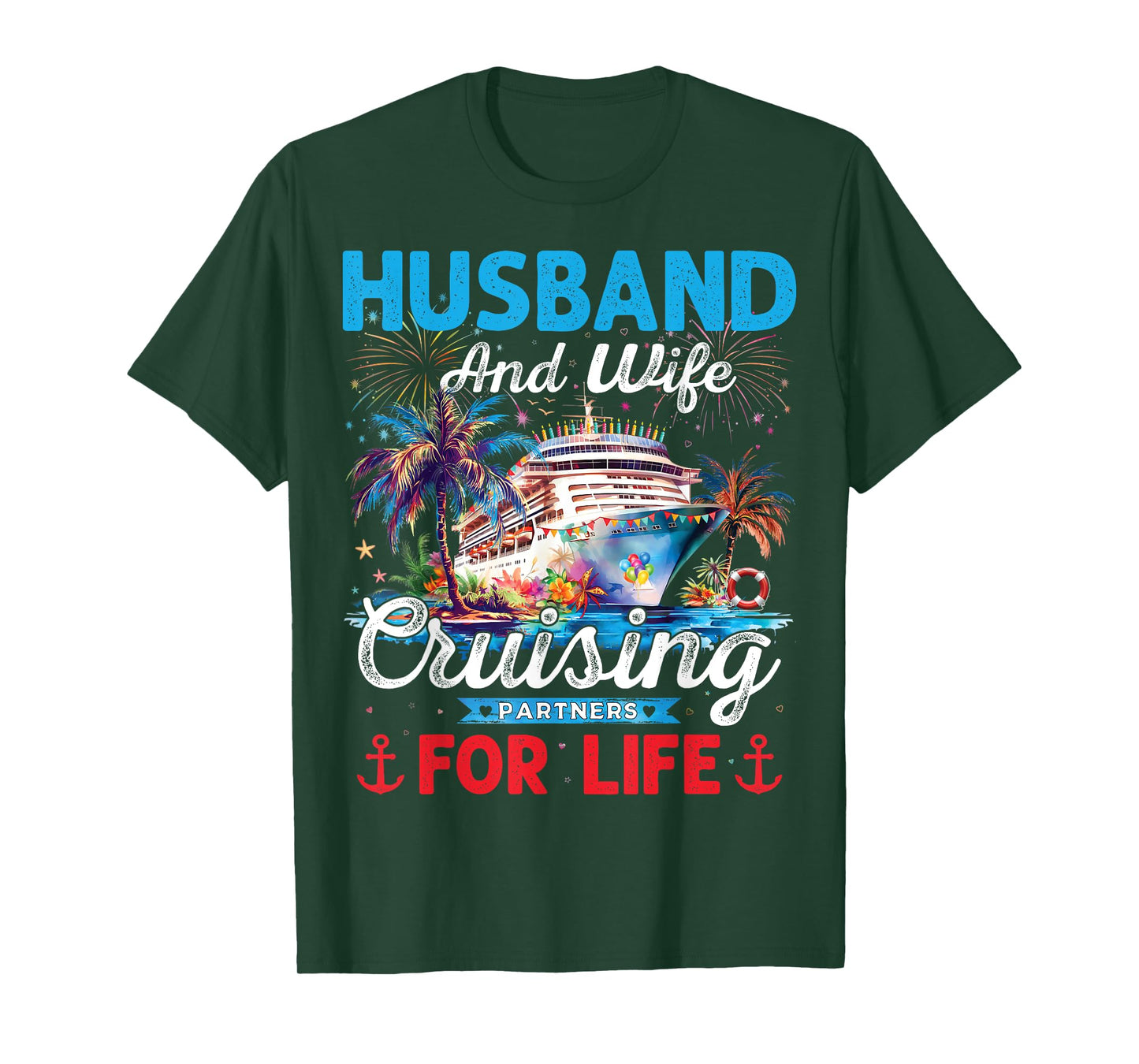 Husband And Wife Cruising Partners For Life Honeymoon Cruise T-Shirt