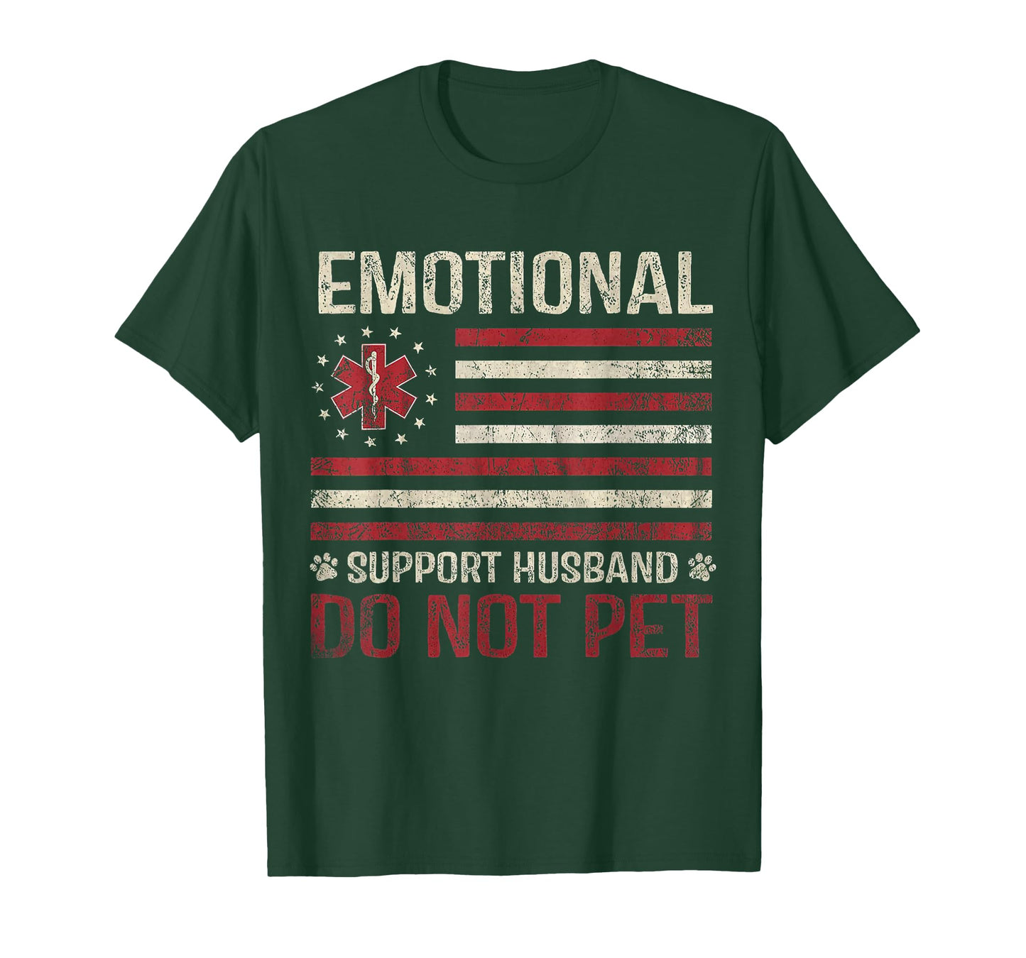 Vintage Do Not Pet Emotional Support Husband Funny T-Shirt