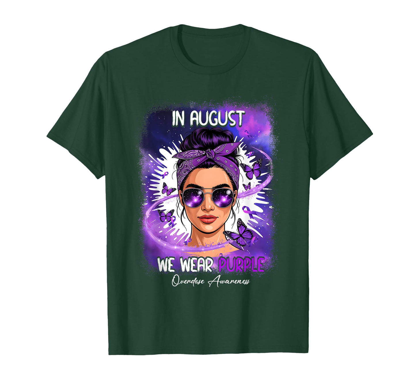 in August We Wear Purple Overdose Awareness Day Purple T-Shirt