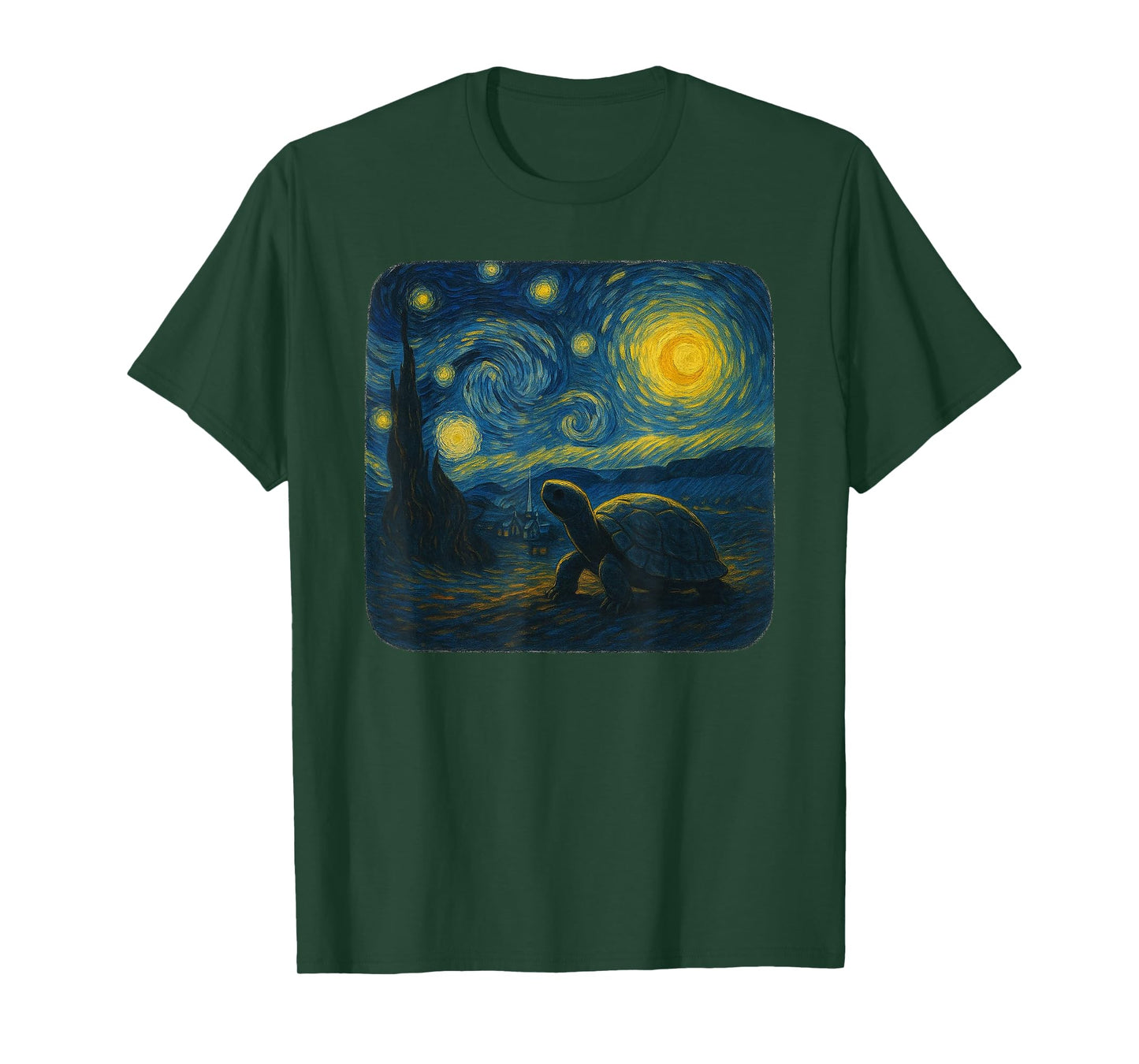 Starry Night Van Gogh Turtle Funny Graphic T-Shirt