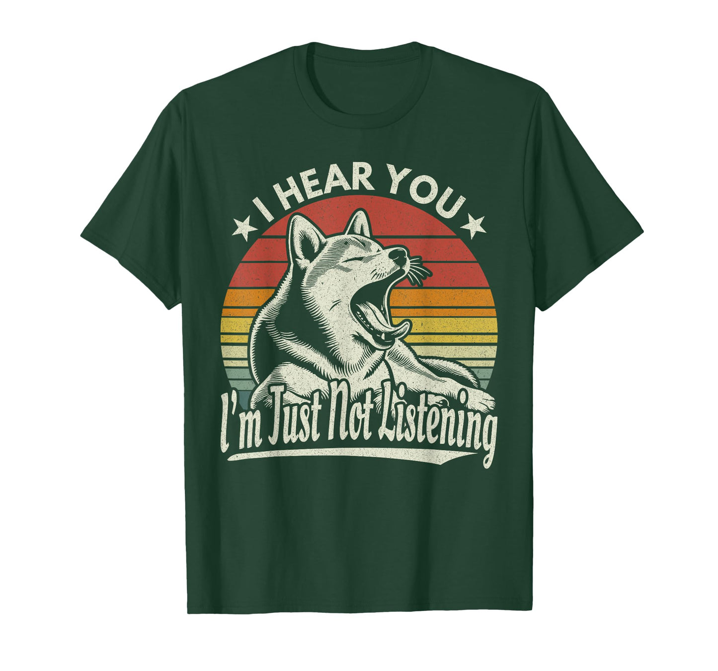 Yawn Shiba Inu / Akita Dog I Hear You I'm Just Not Listening T-Shirt