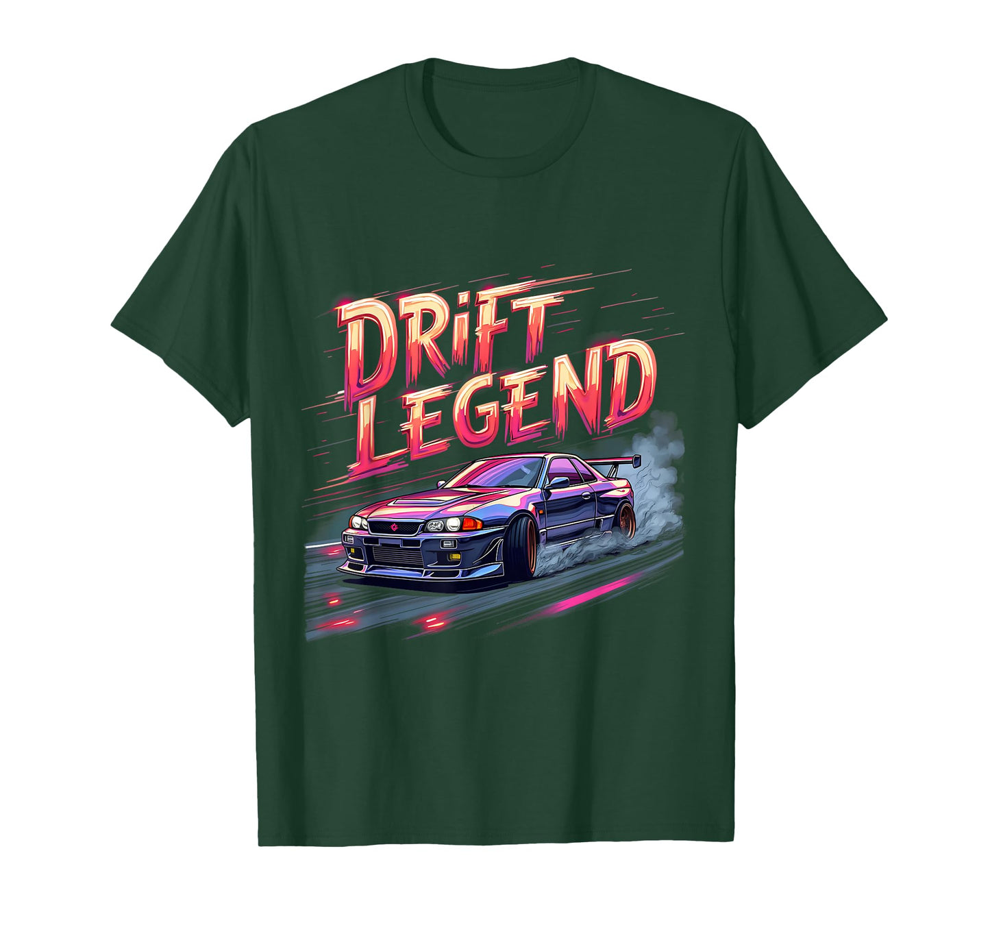 Drift Legend Retro JDM Racer Neon Car Motorsport Design T-Shirt
